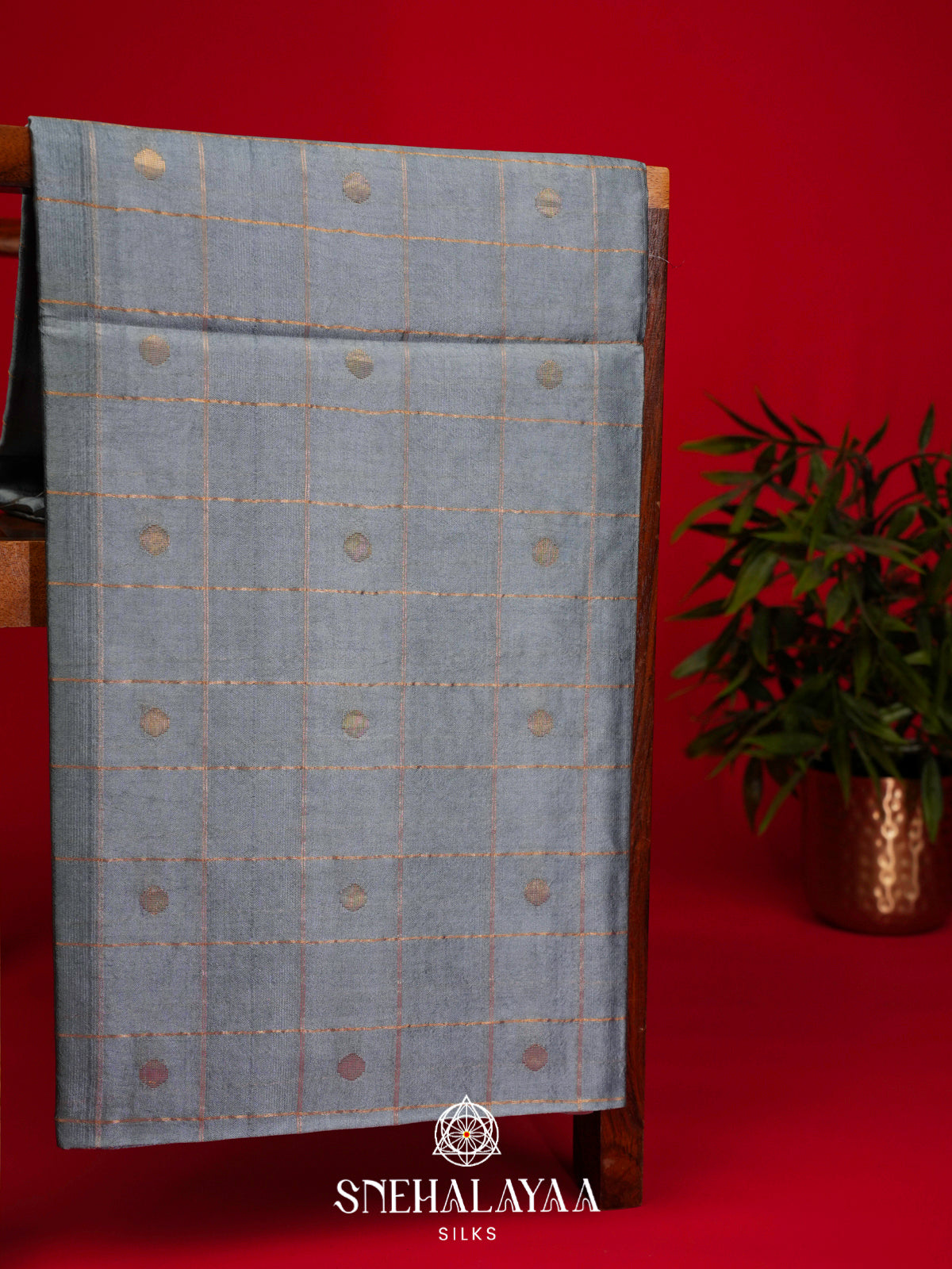 Blue Tussar Silk Saree