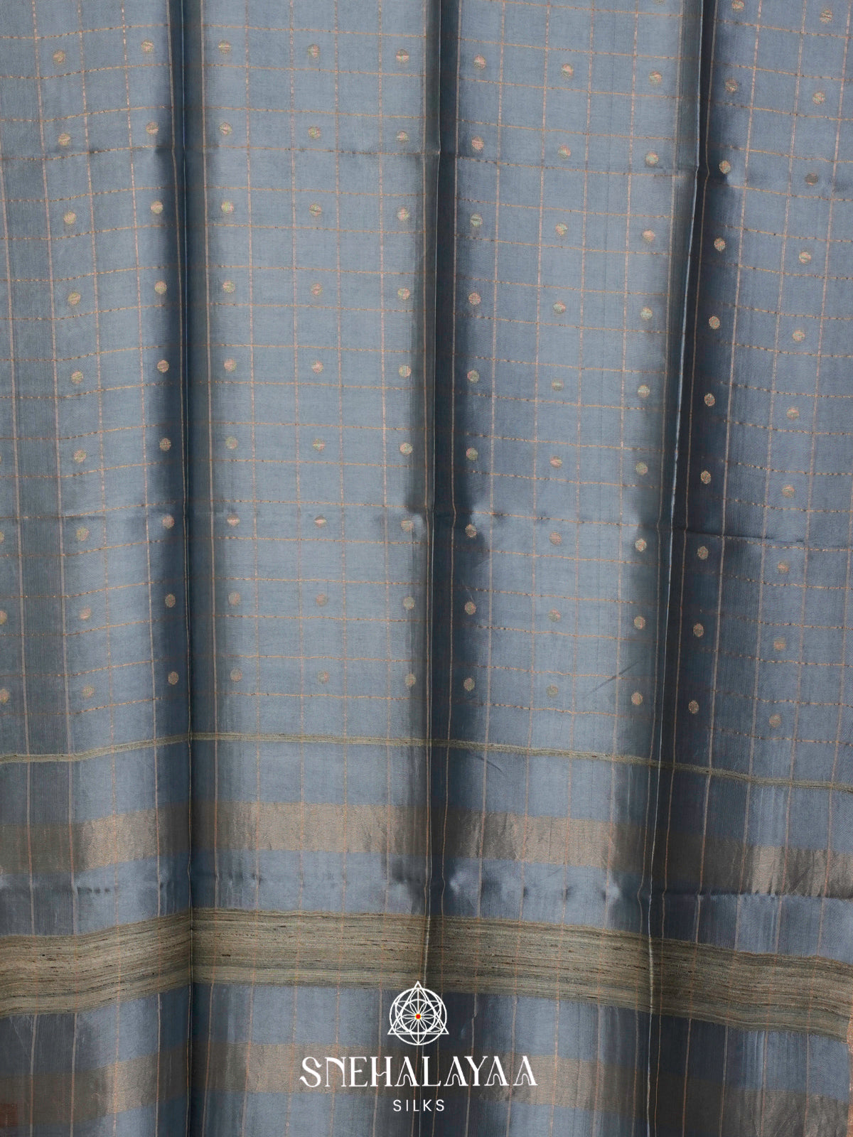 Blue Tussar Silk Saree