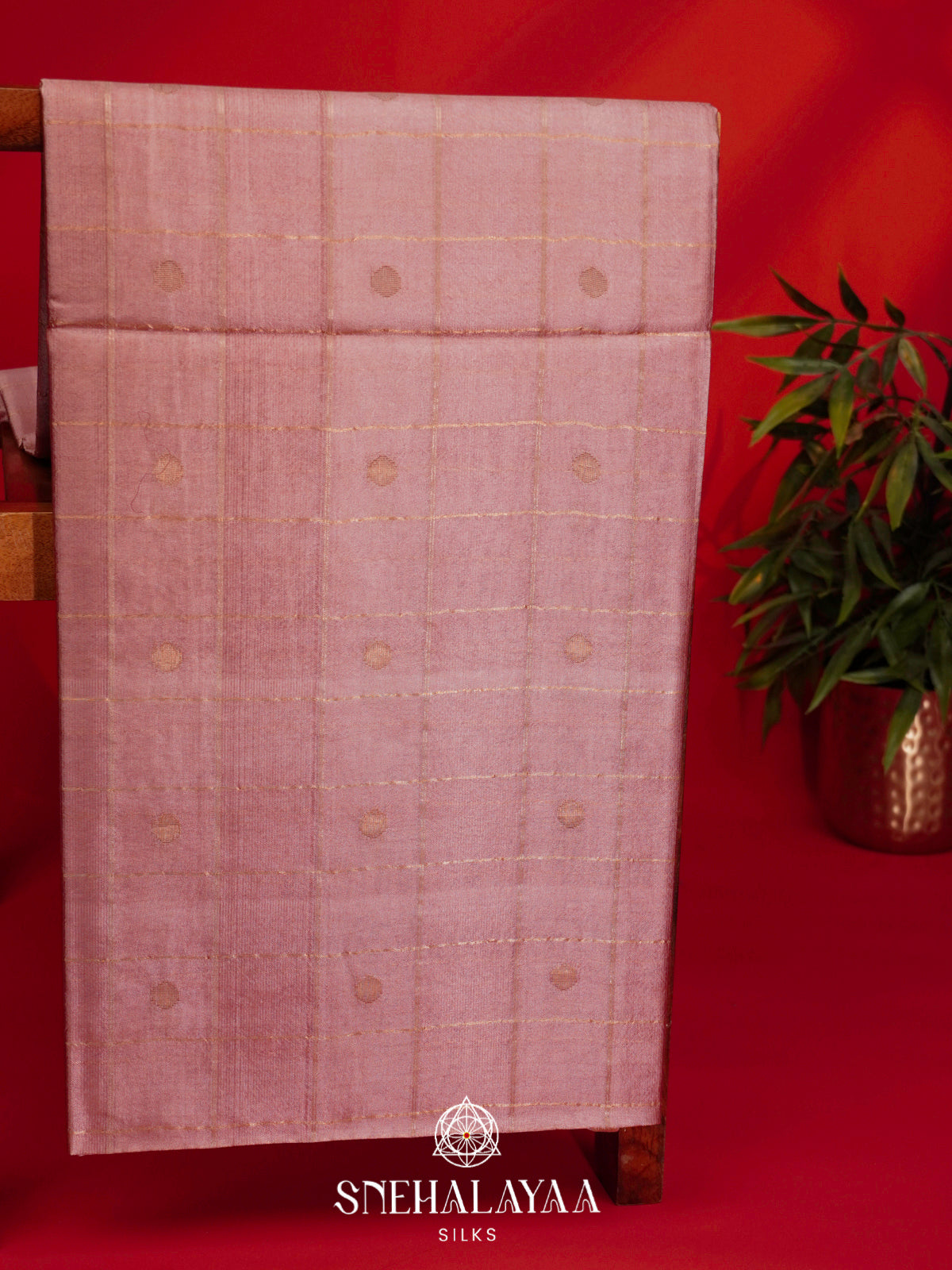 Peach Tussar Silk Saree