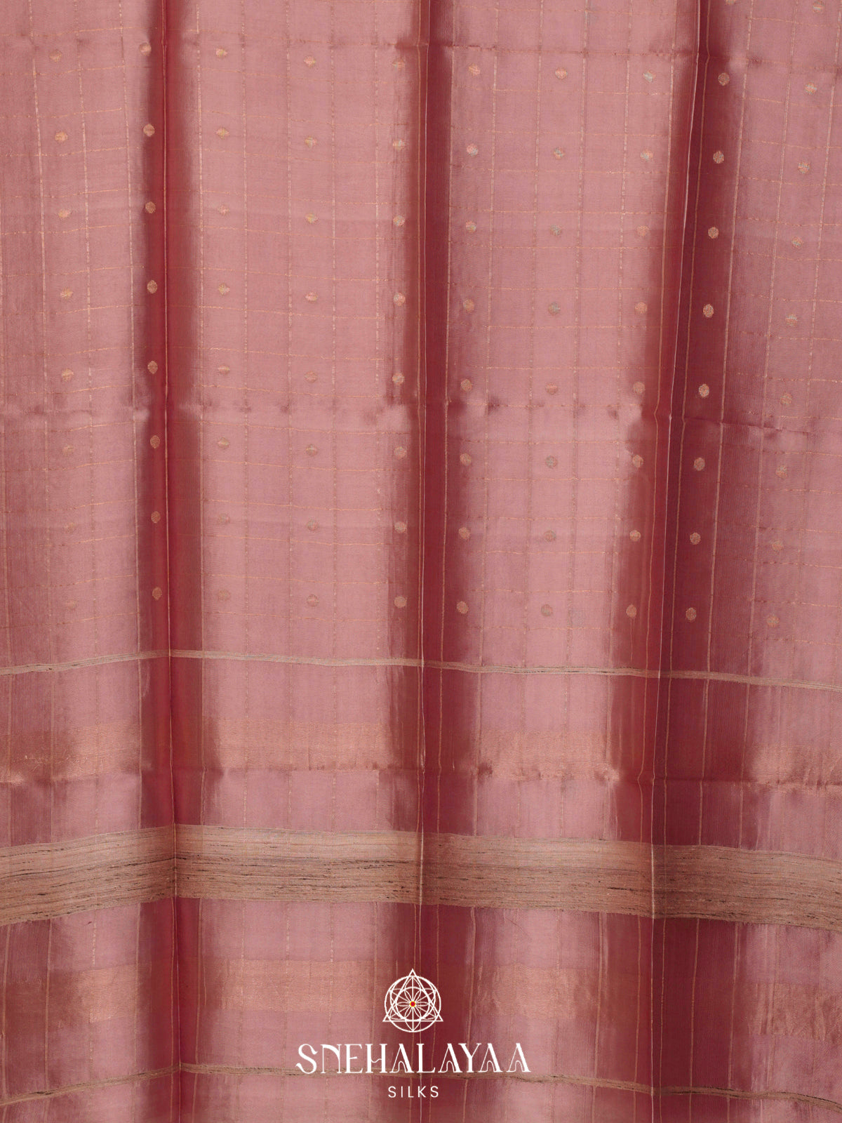 Peach Tussar Silk Saree