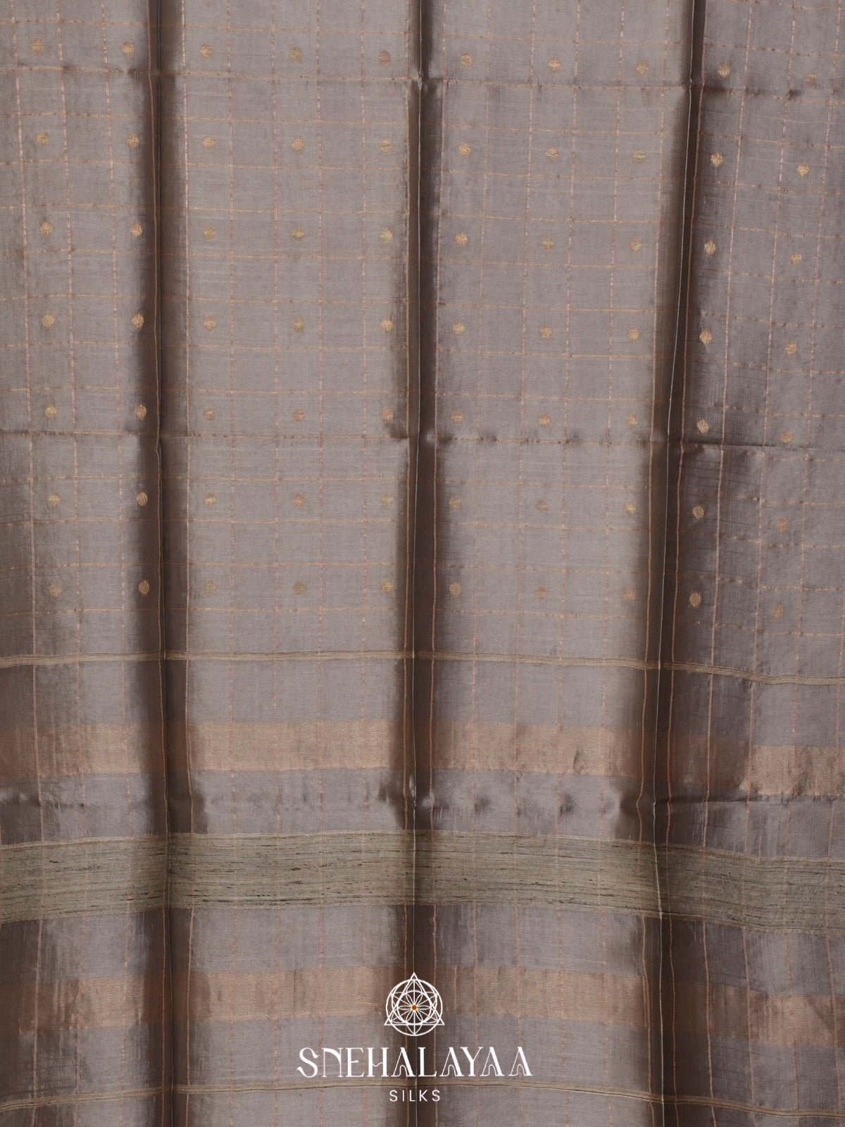 Grey Tussar Silk Saree