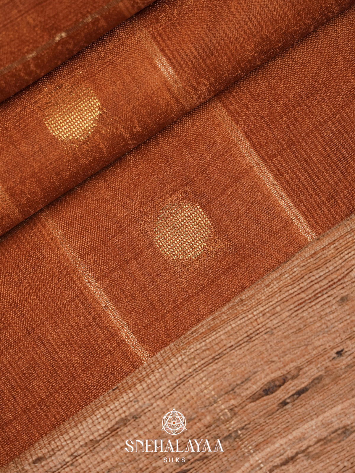 Orange Tussar Silk Saree