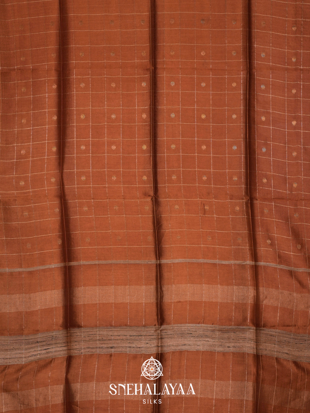 Orange Tussar Silk Saree
