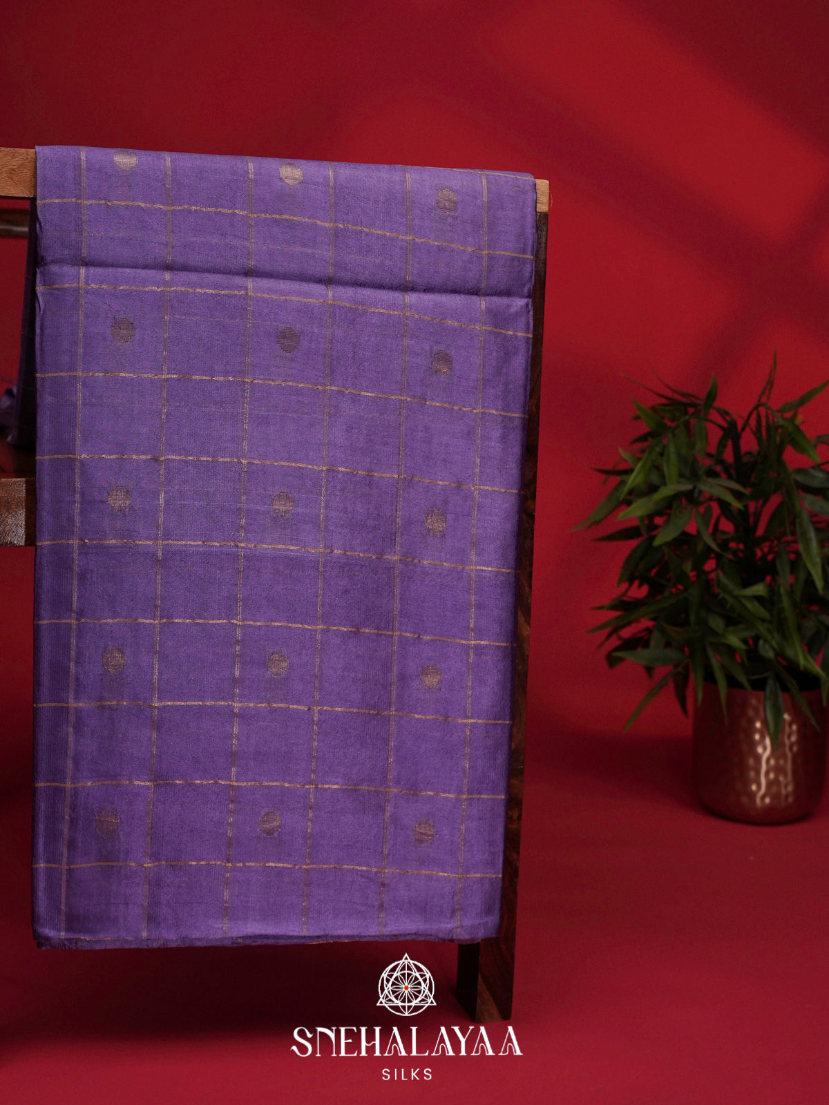 Lilac Tussar Silk Saree