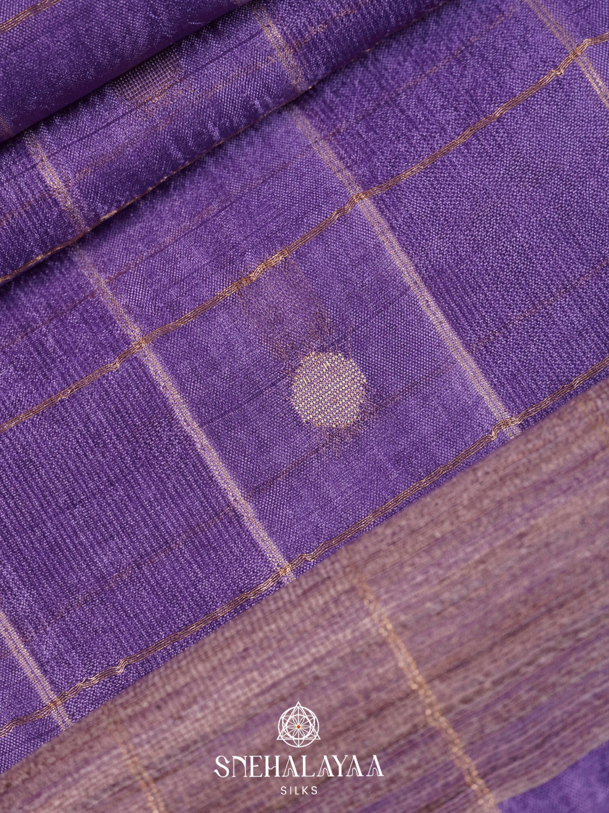 Lilac Tussar Silk Saree
