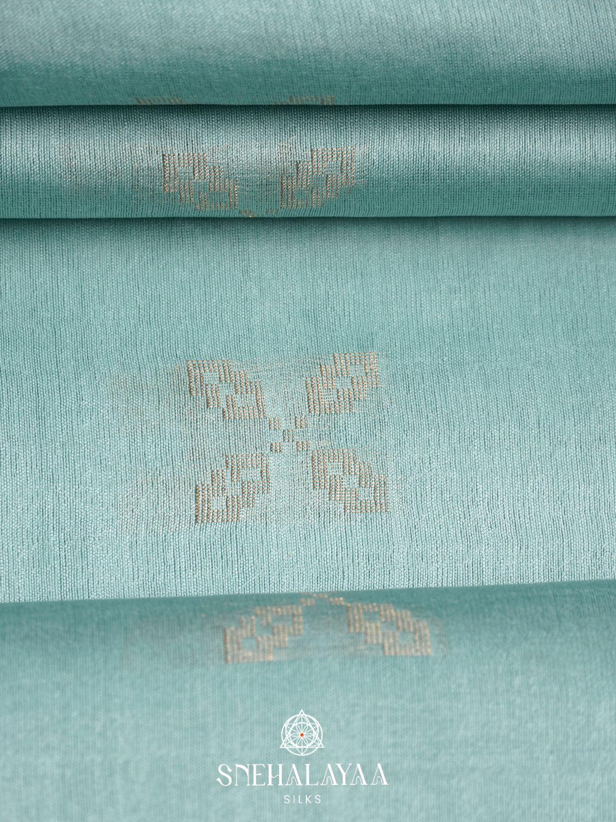 Sky Blue Tussar Silk Saree