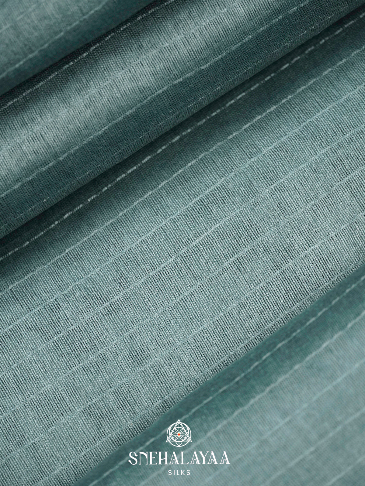 Aqua Grey Tussar Silk Saree