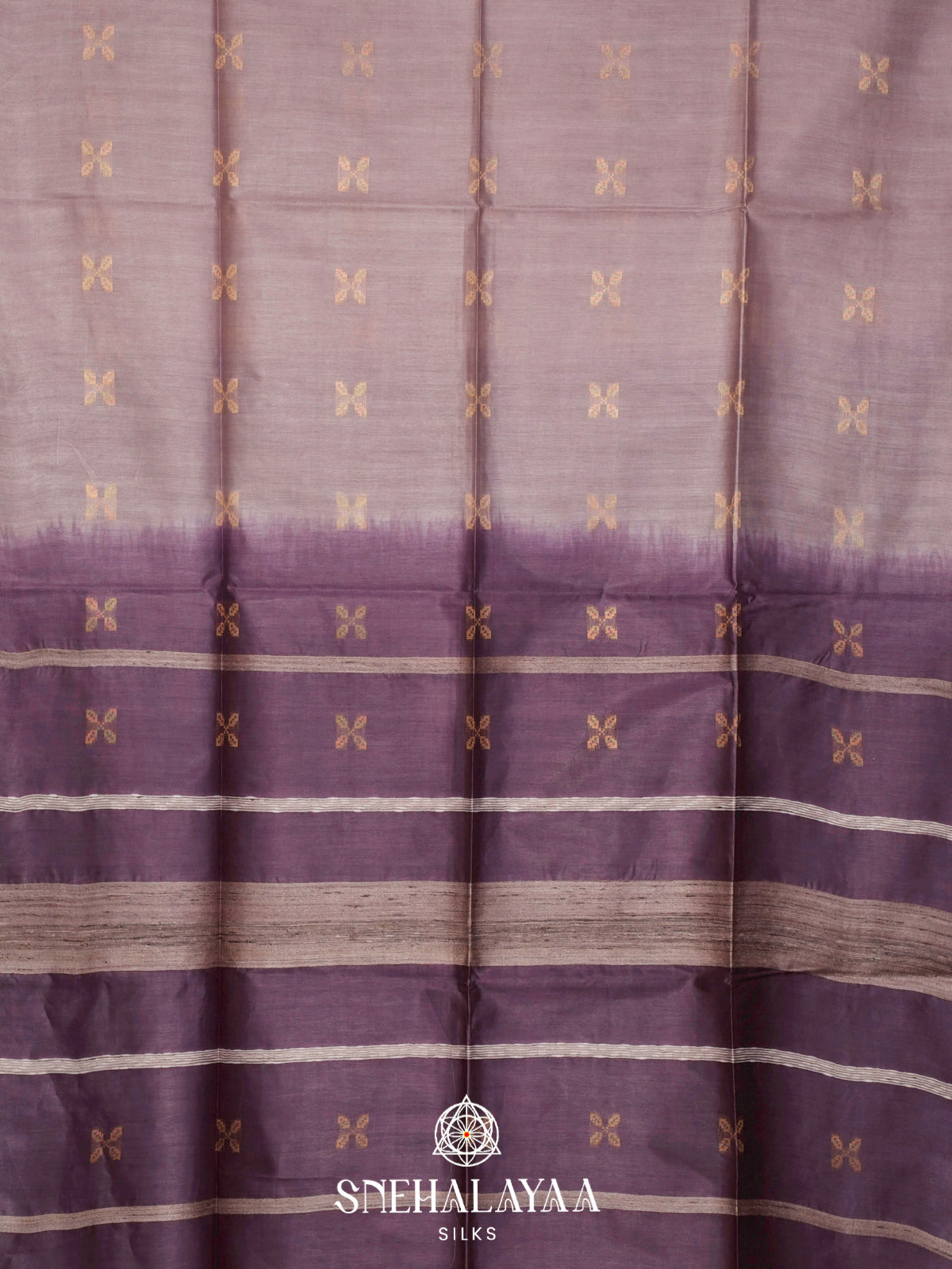 Misty Lilac Tussar Silk Saree