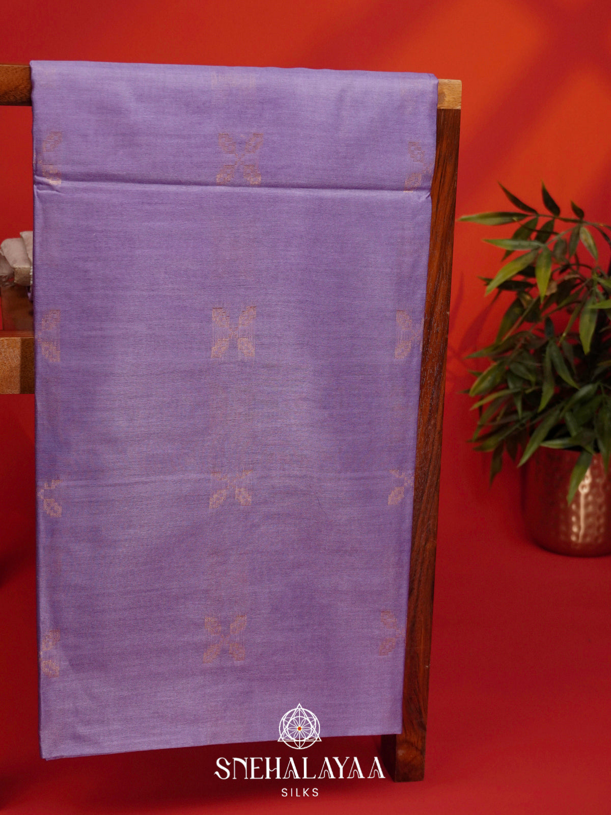 Lavender Tussar Silk Saree