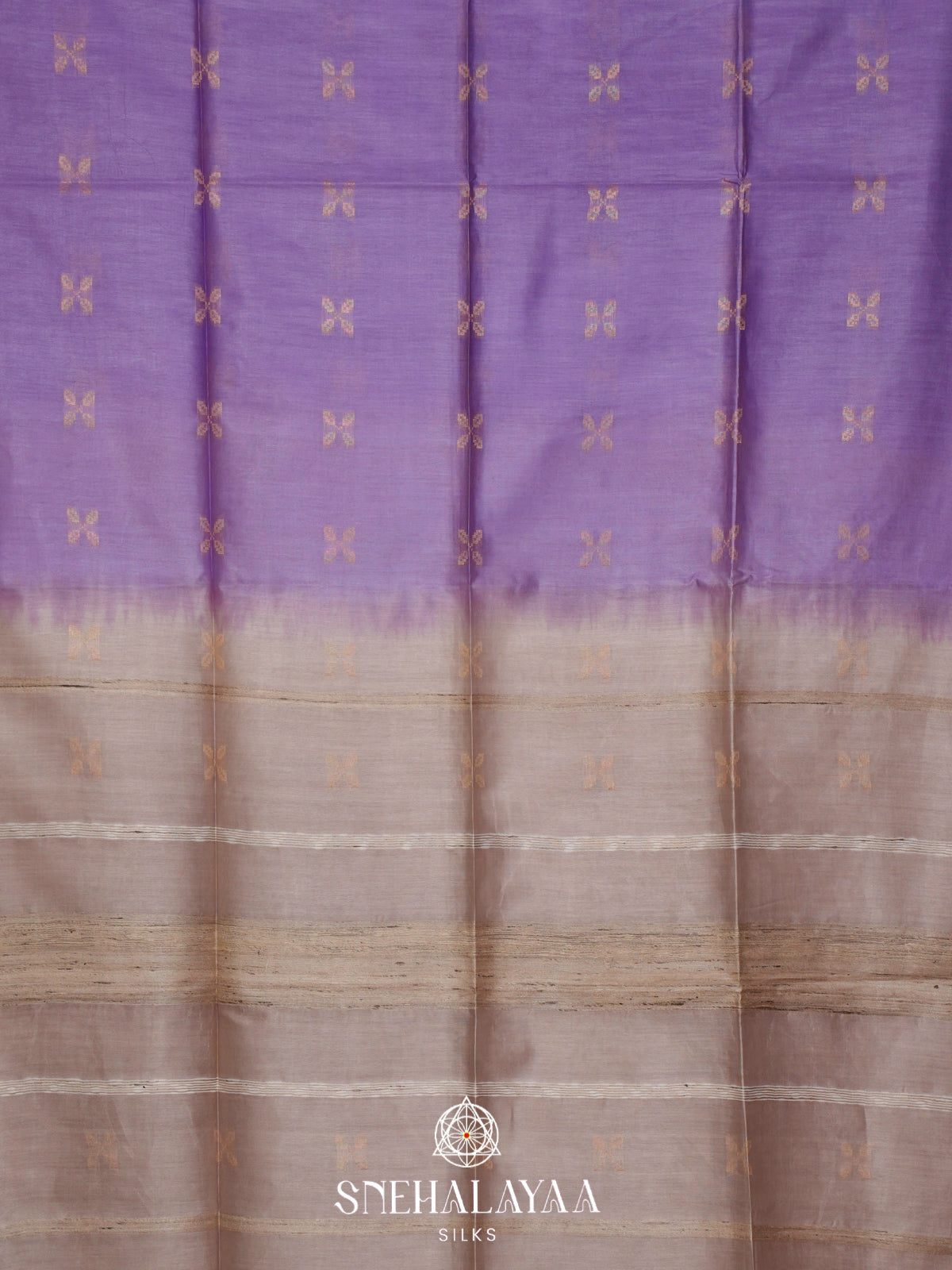 Lavender Tussar Silk Saree