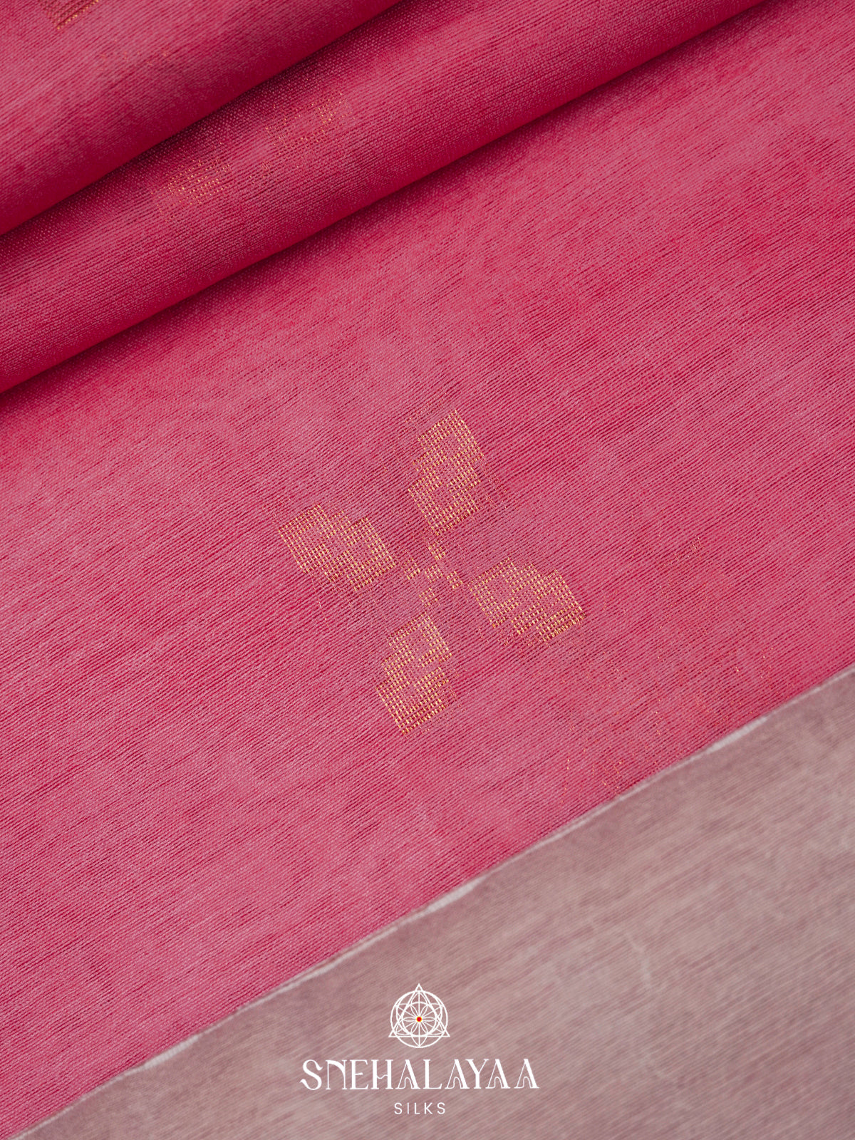 Pink Tussar Silk Saree