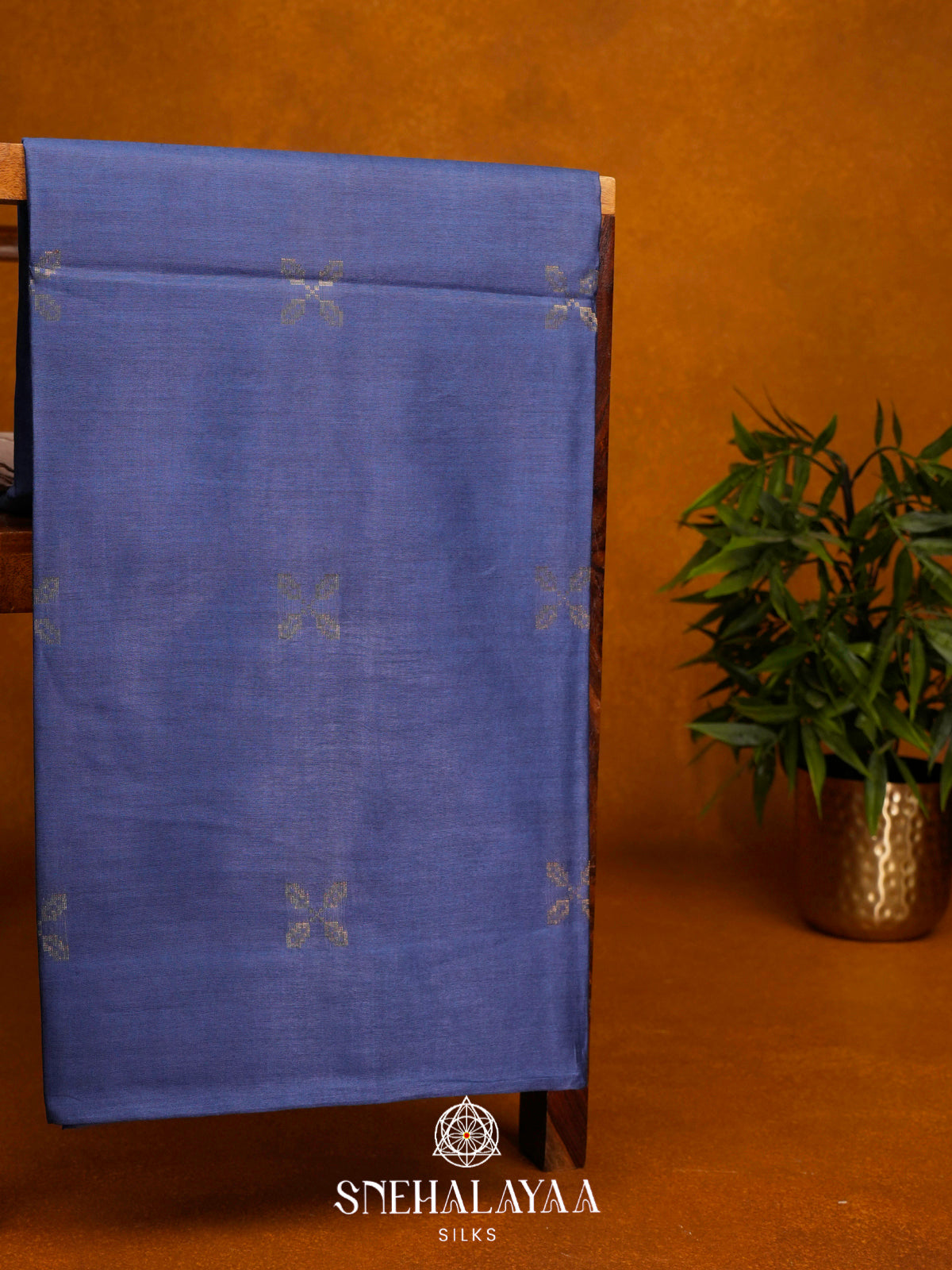 Indigo Tussar Silk Saree
