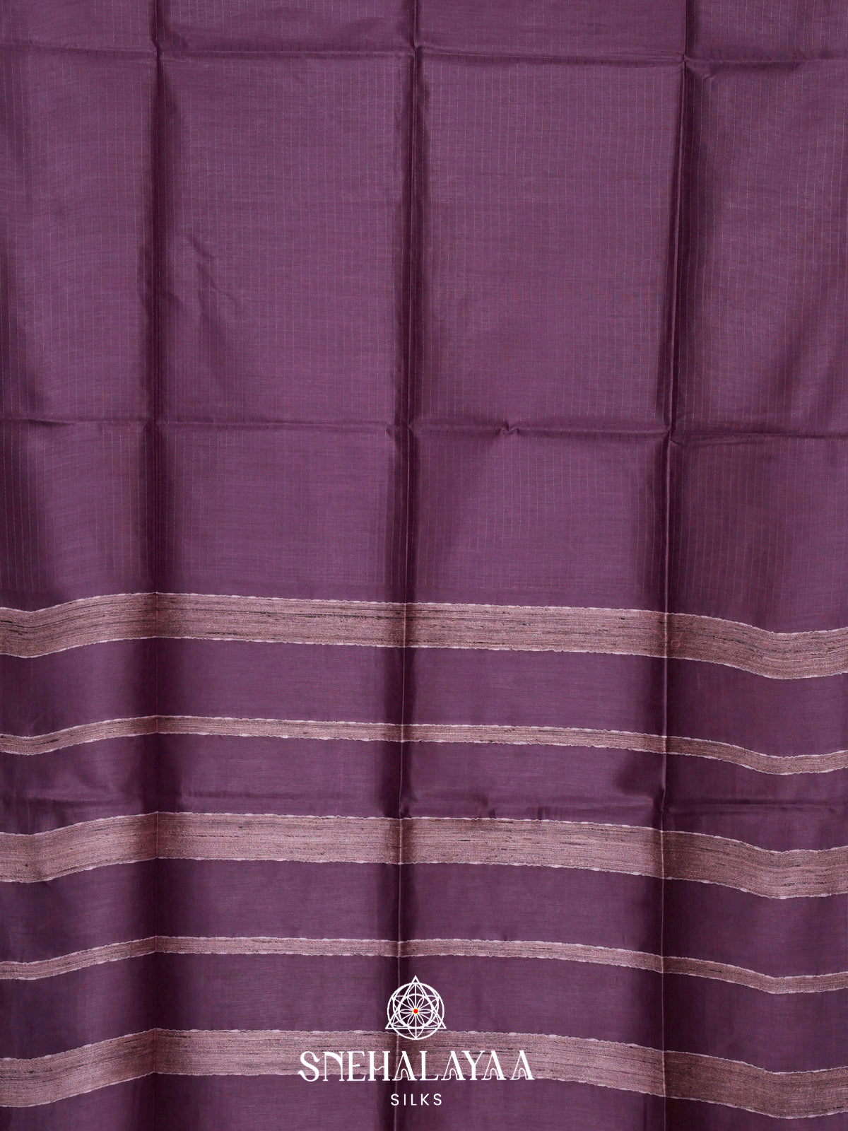Plum Tussar Silk Saree
