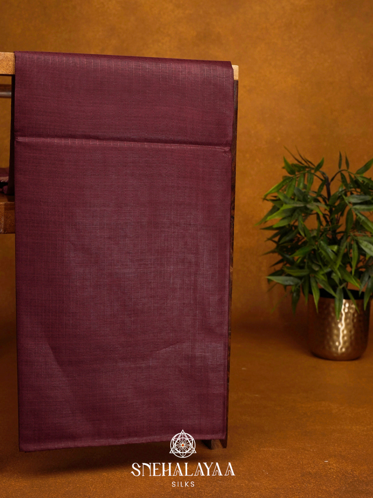 Maroon Tussar Silk Saree