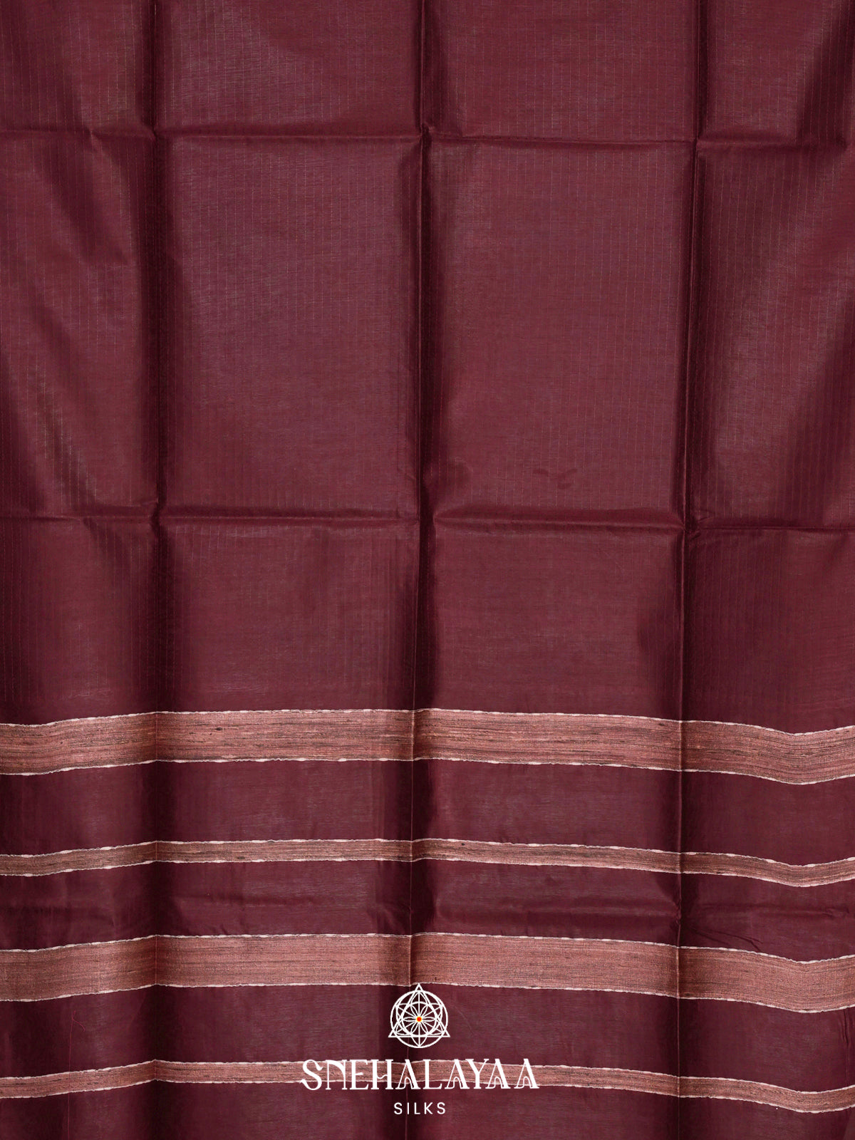 Maroon Tussar Silk Saree