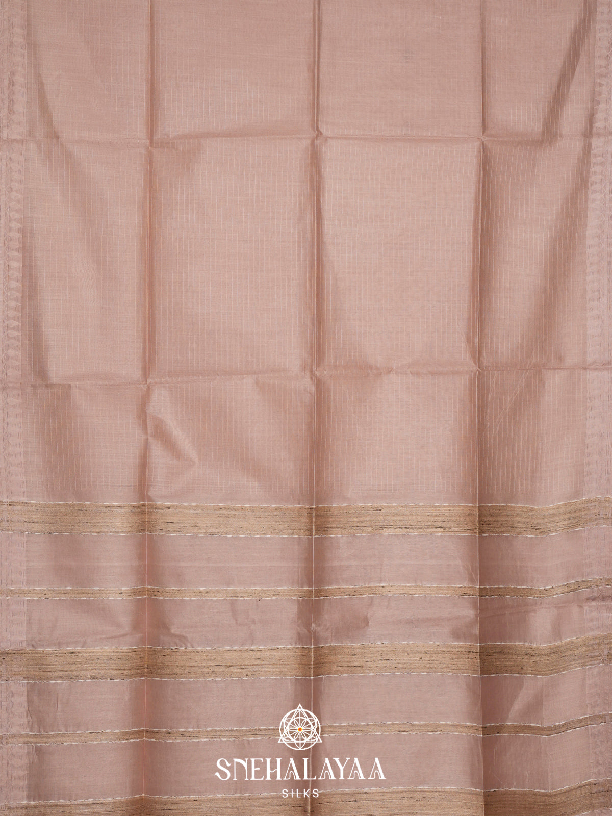 Beige Tussar Silk Saree