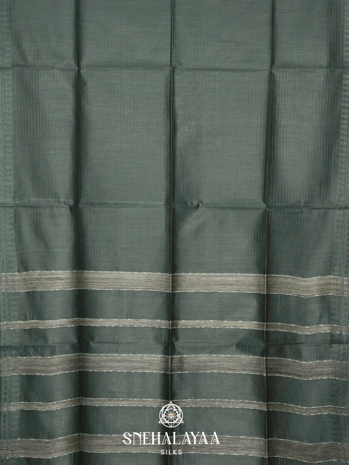 Grey Tussar Silk Saree