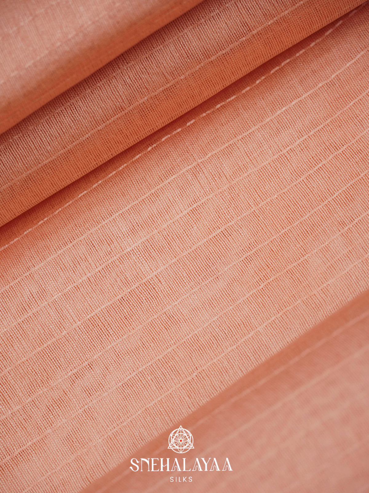 Peach Tussar Silk Saree
