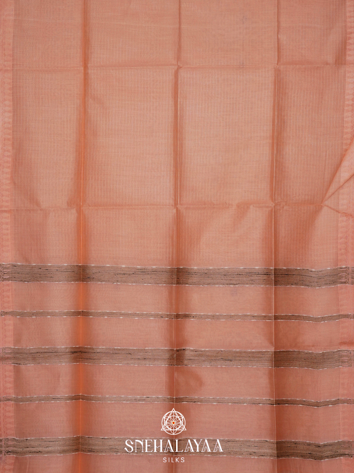 Peach Tussar Silk Saree