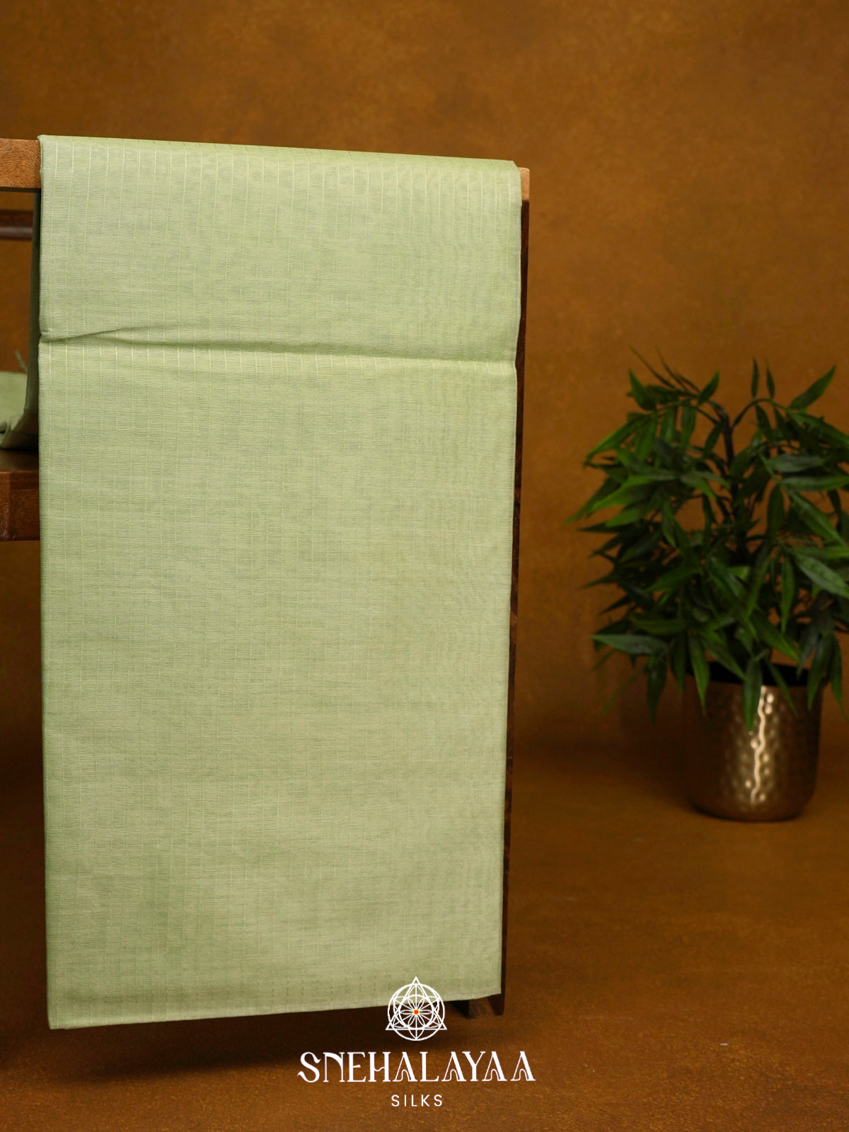 Mint Green Tussar Silk Saree
