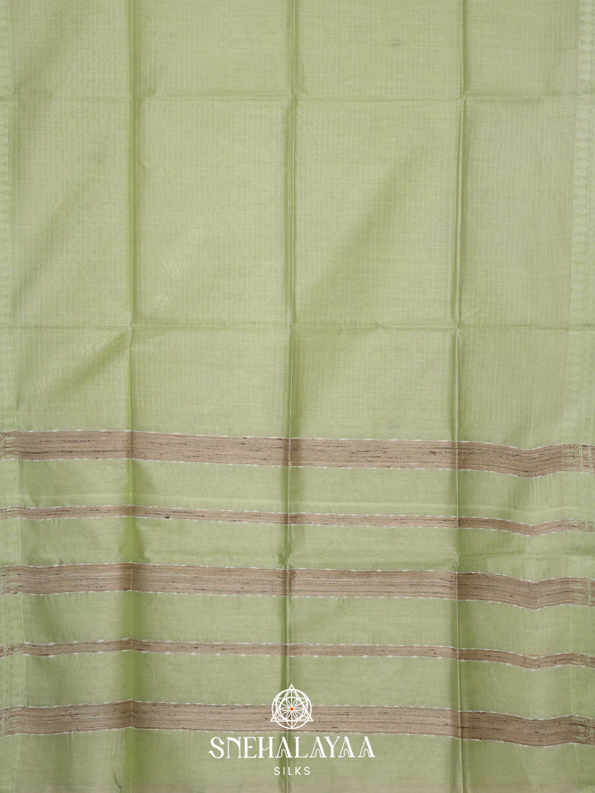 Mint Green Tussar Silk Saree