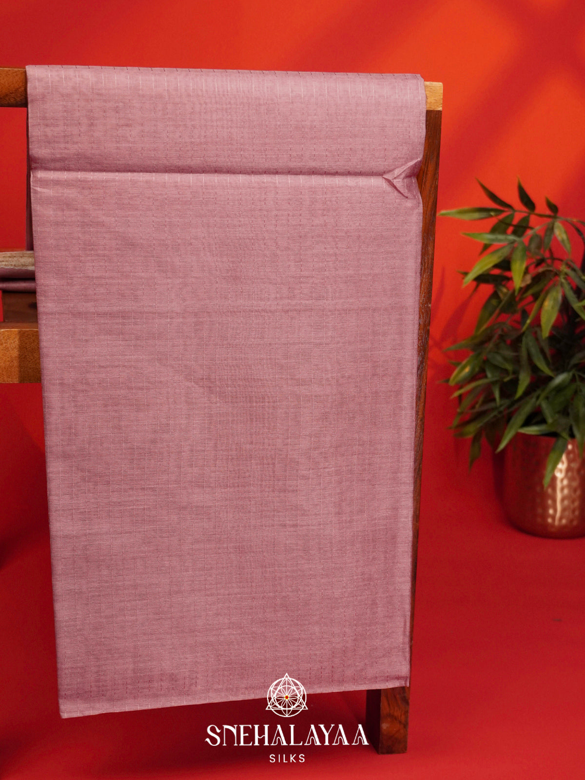 Rose Pink Tussar Silk Saree