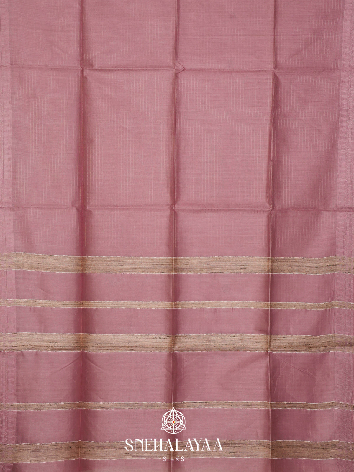 Rose Pink Tussar Silk Saree