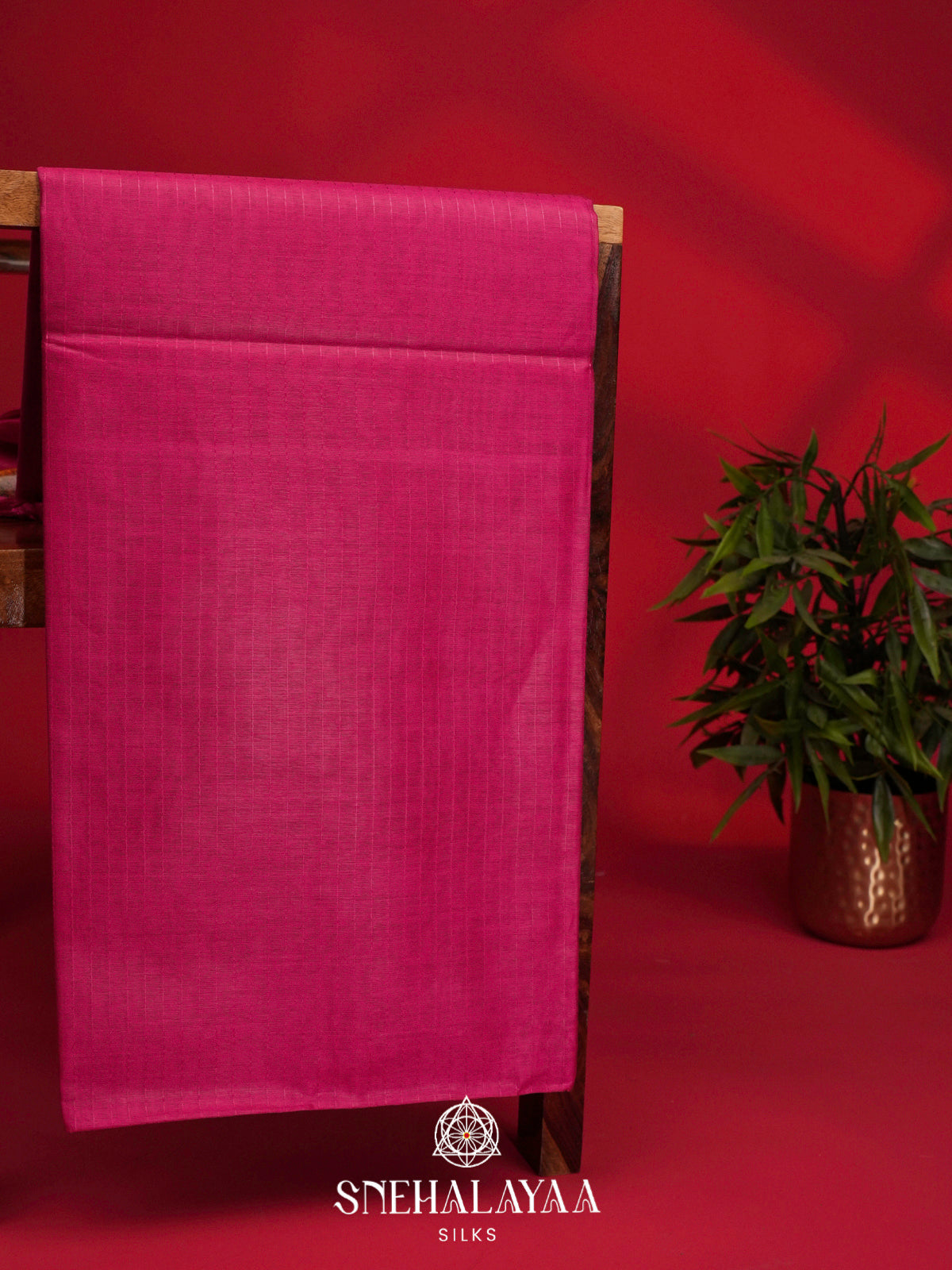Magenta Tussar Silk Saree