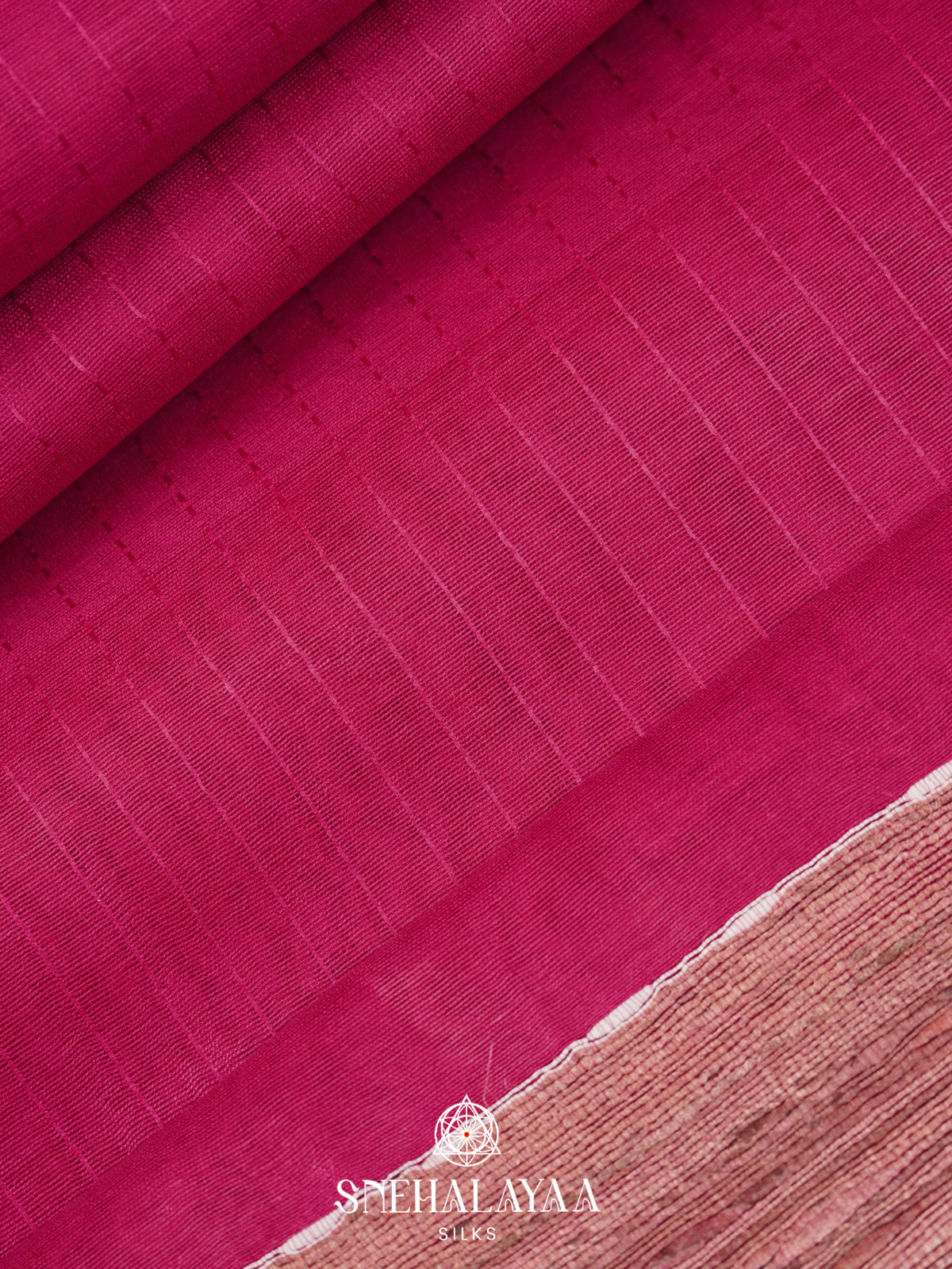 Magenta Tussar Silk Saree