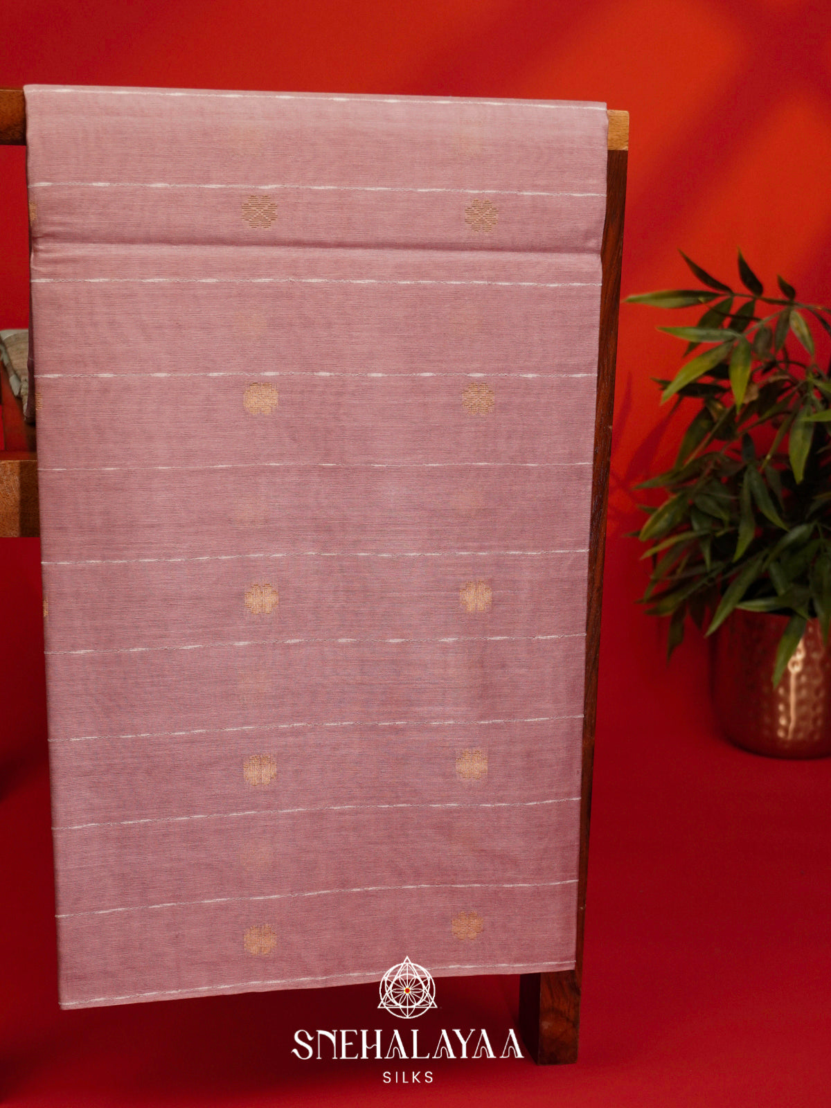 Rose Mauve Tussar Silk Saree