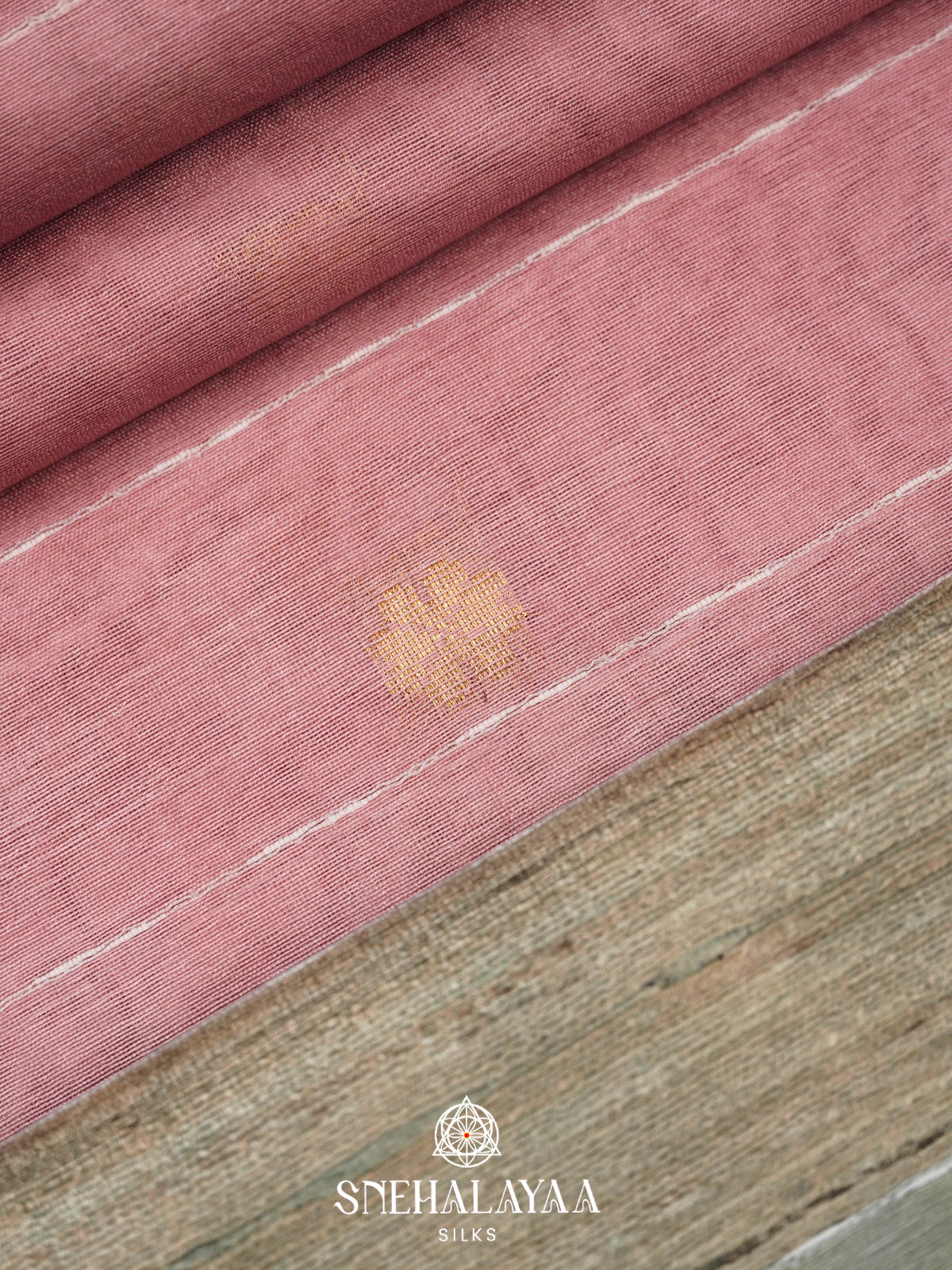 Rose Mauve Tussar Silk Saree
