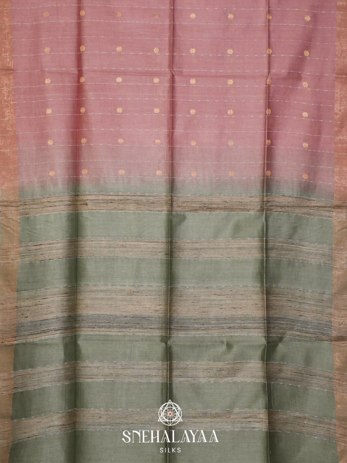 Rose Mauve Tussar Silk Saree