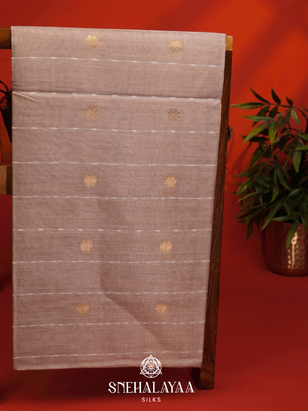 Sand Beige Tussar Silk Saree