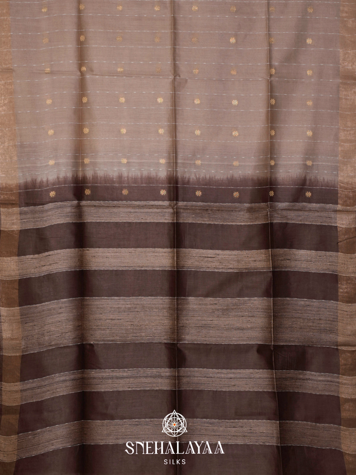 Sand Beige Tussar Silk Saree