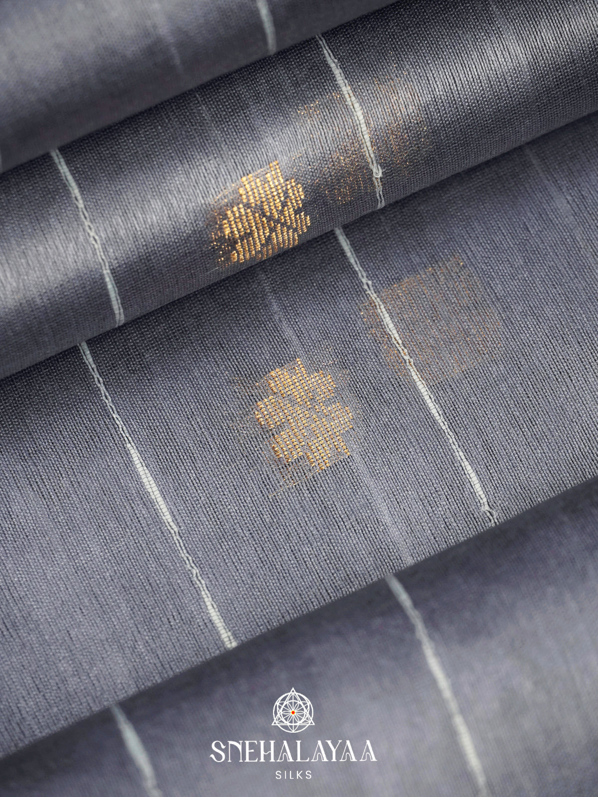 Blue Tussar Silk Saree