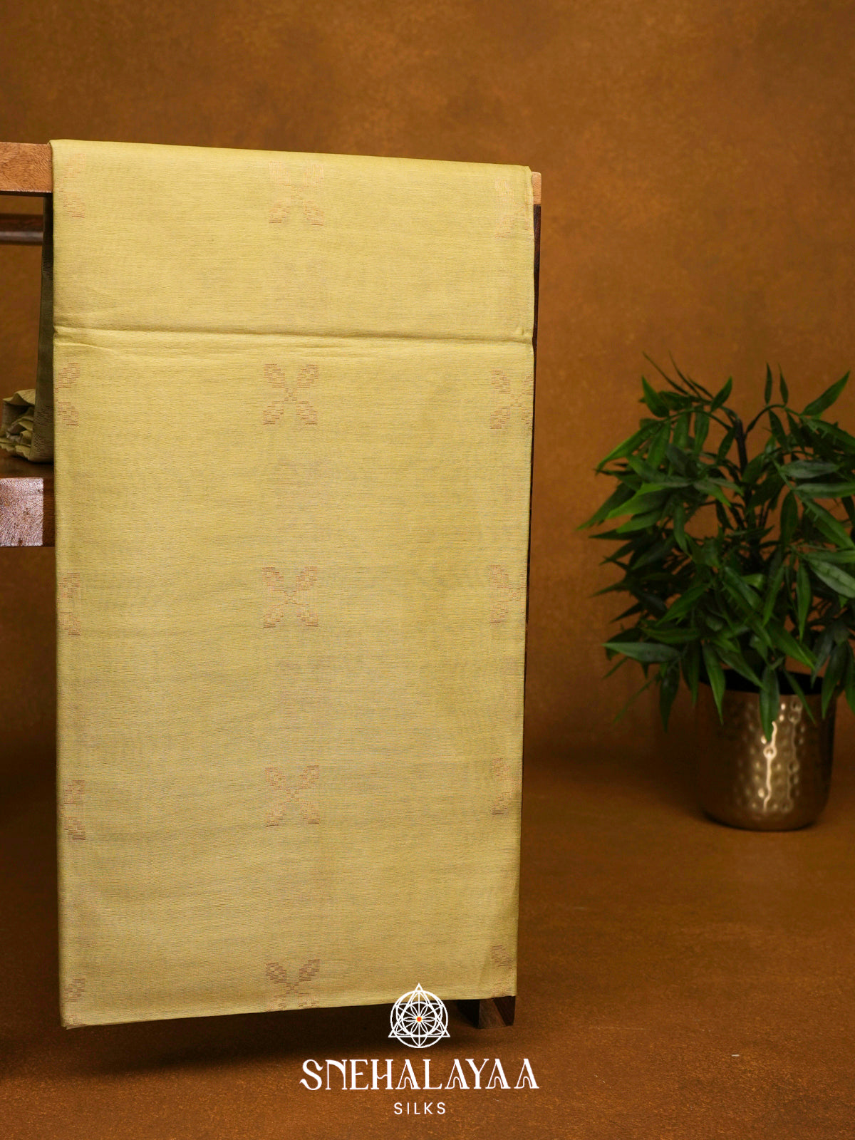 Yellow Tussar Silk Saree