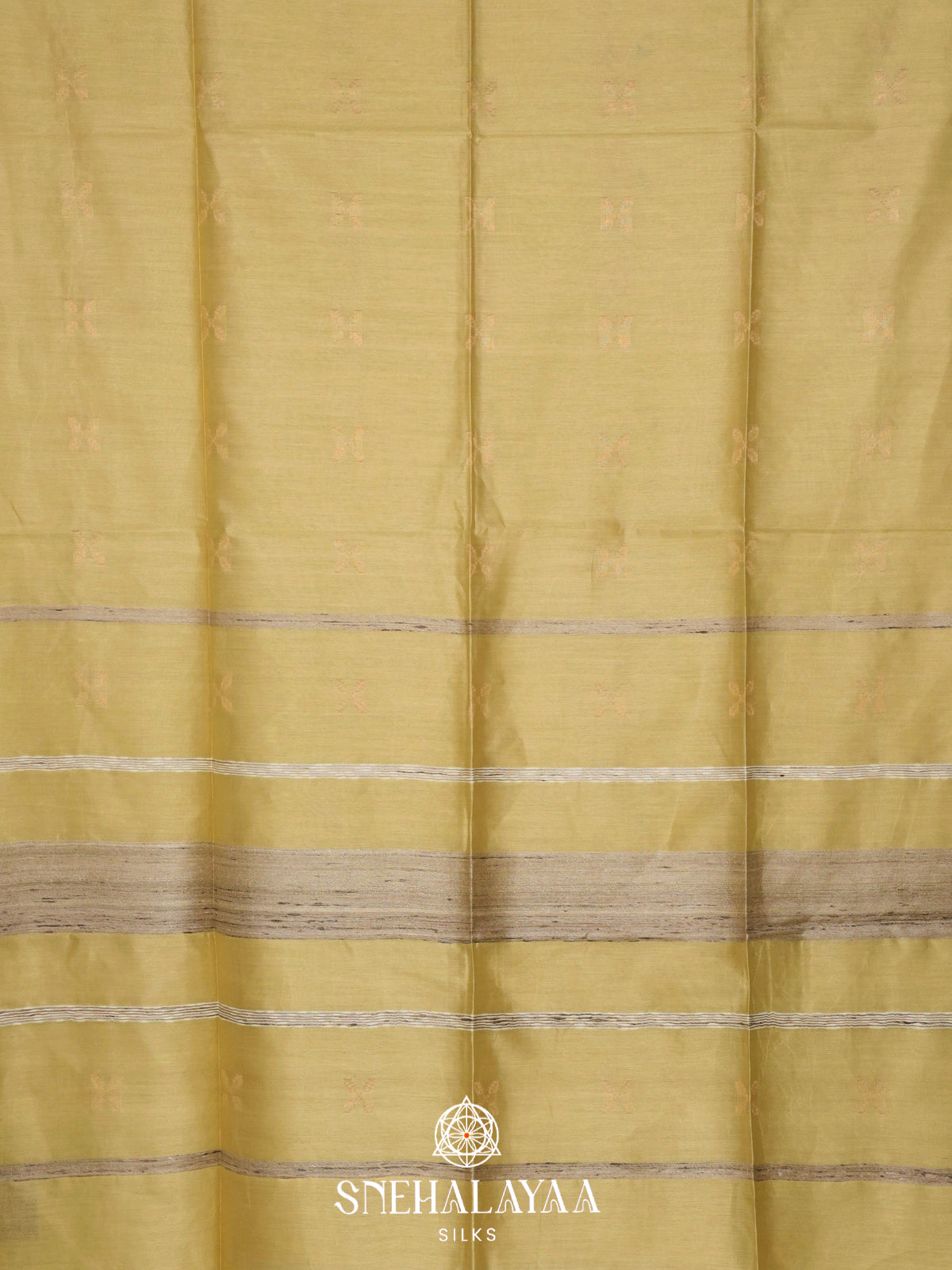 Yellow Tussar Silk Saree