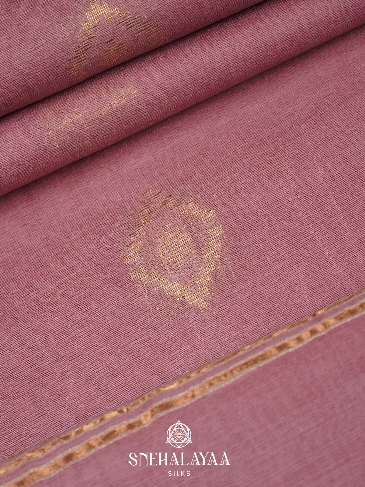 Dusty Mauve Tussar Silk Saree