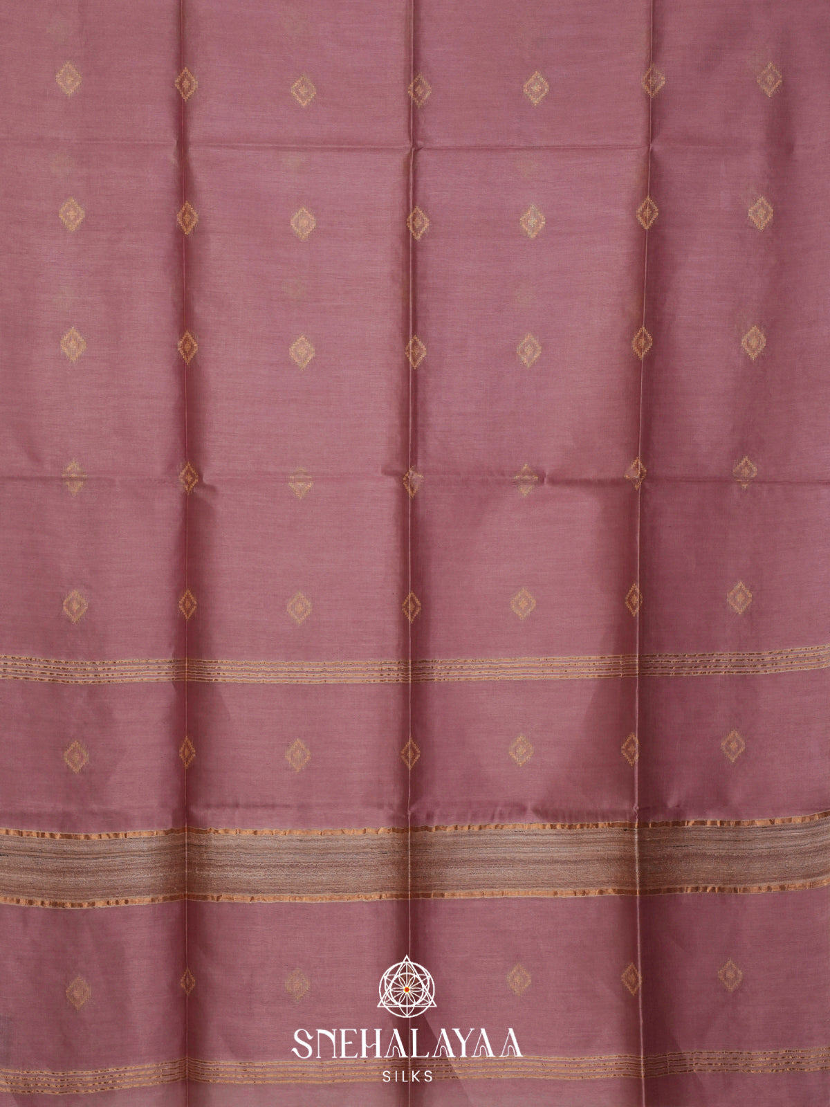Dusty Mauve Tussar Silk Saree