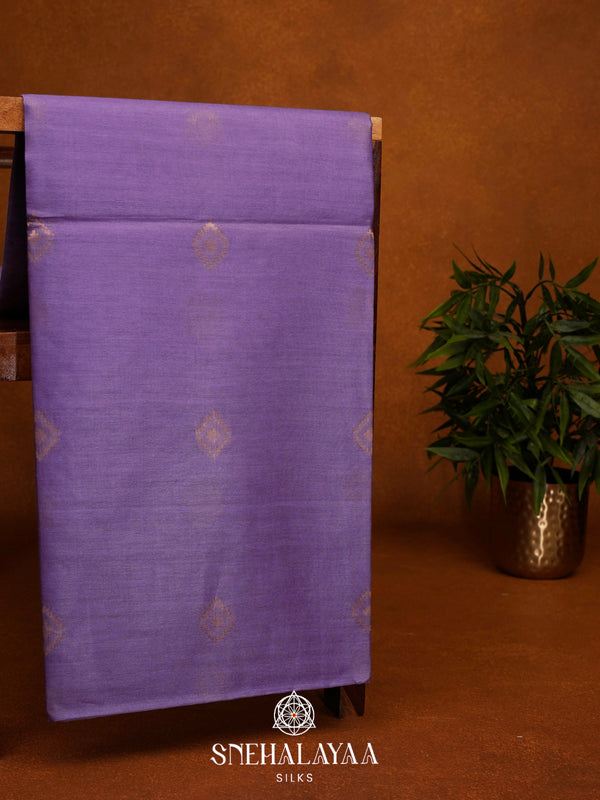 Lavender Tussar Silk Saree
