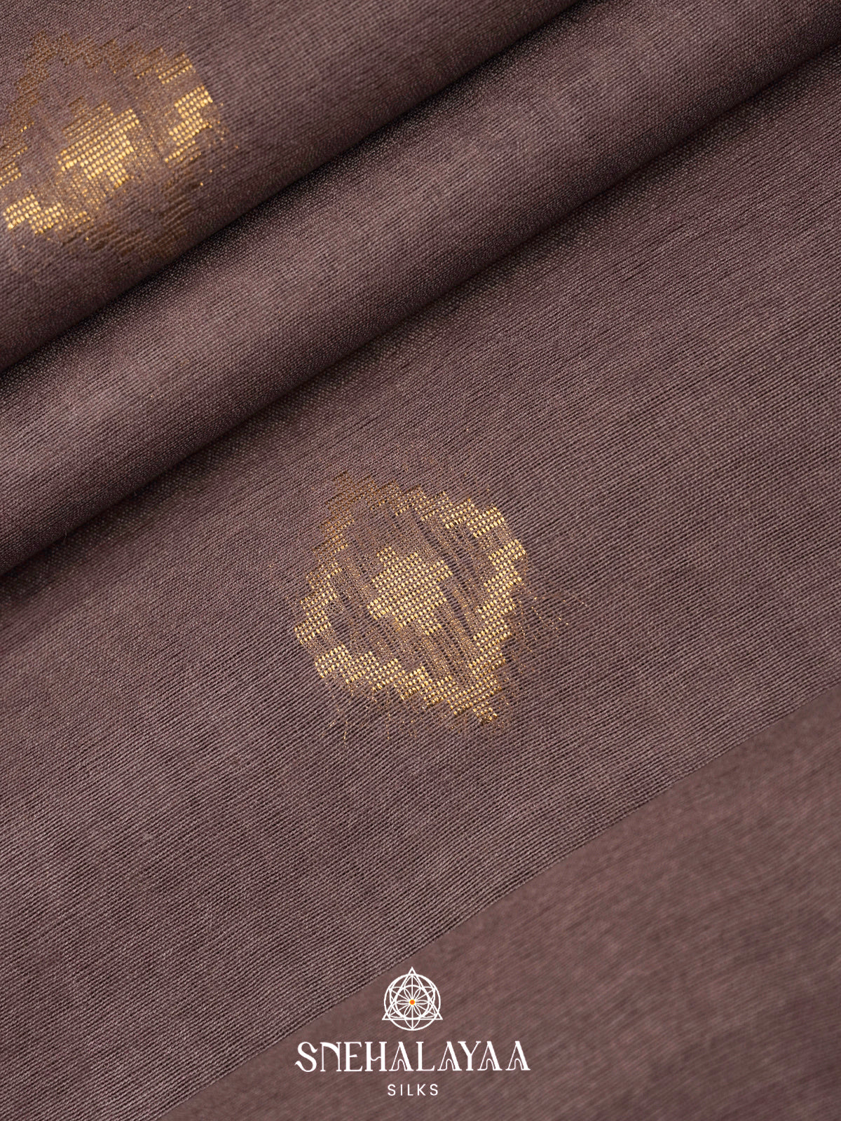 Taupe Tussar Silk Saree