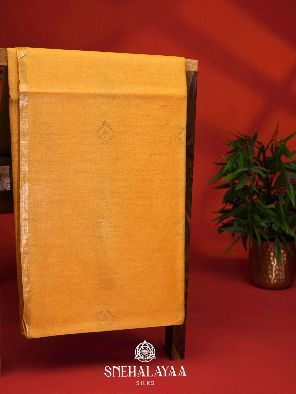 Mango Yellow Tussar Silk Saree