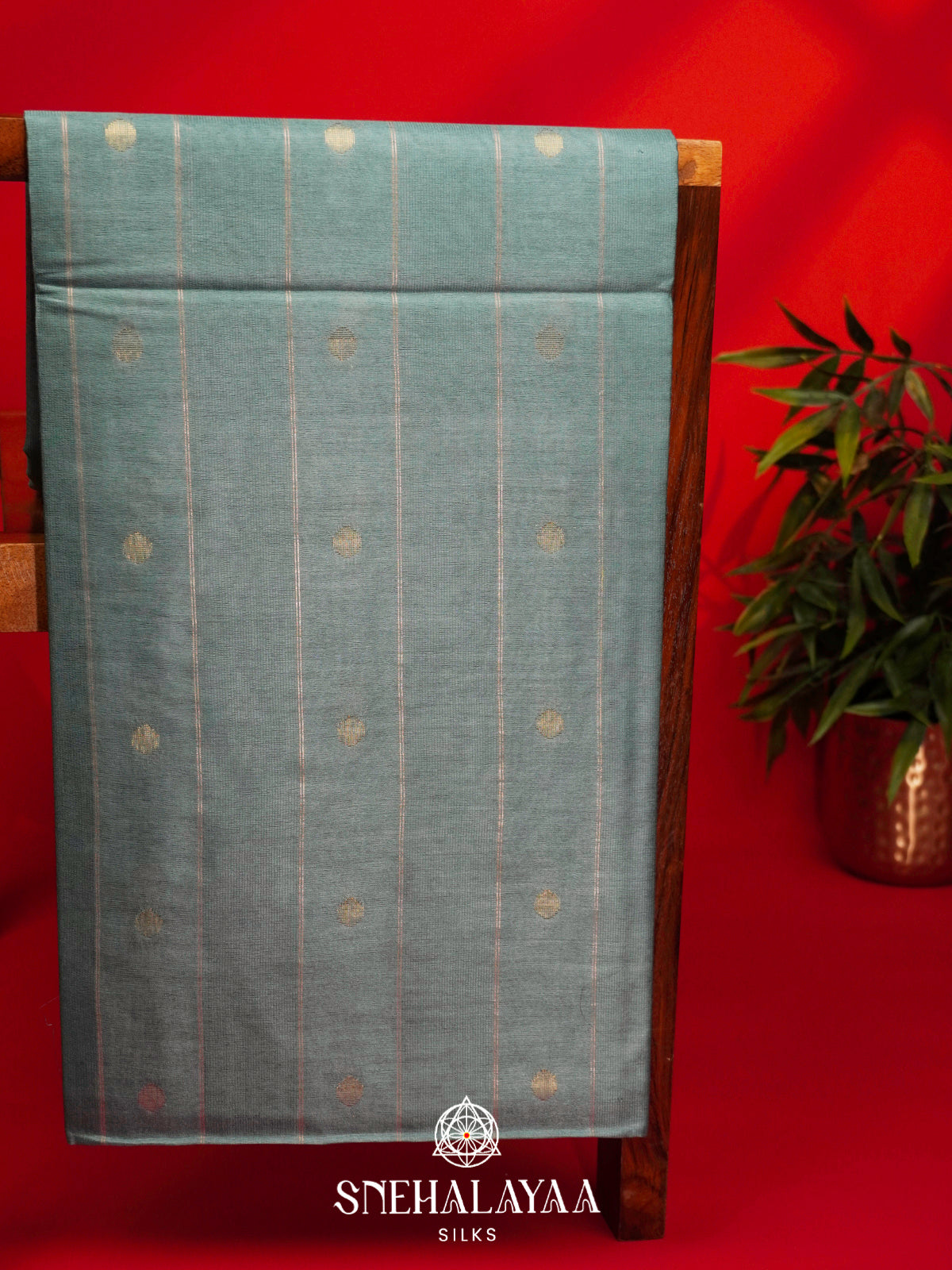 Blue Tussar Silk Saree