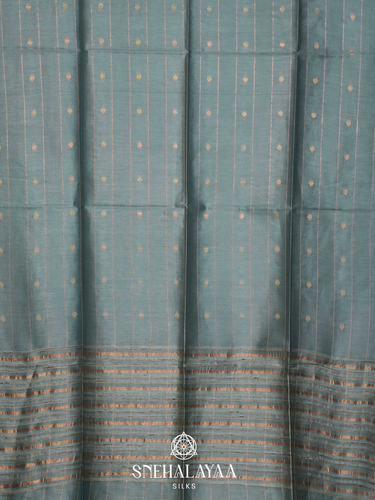 Blue Tussar Silk Saree