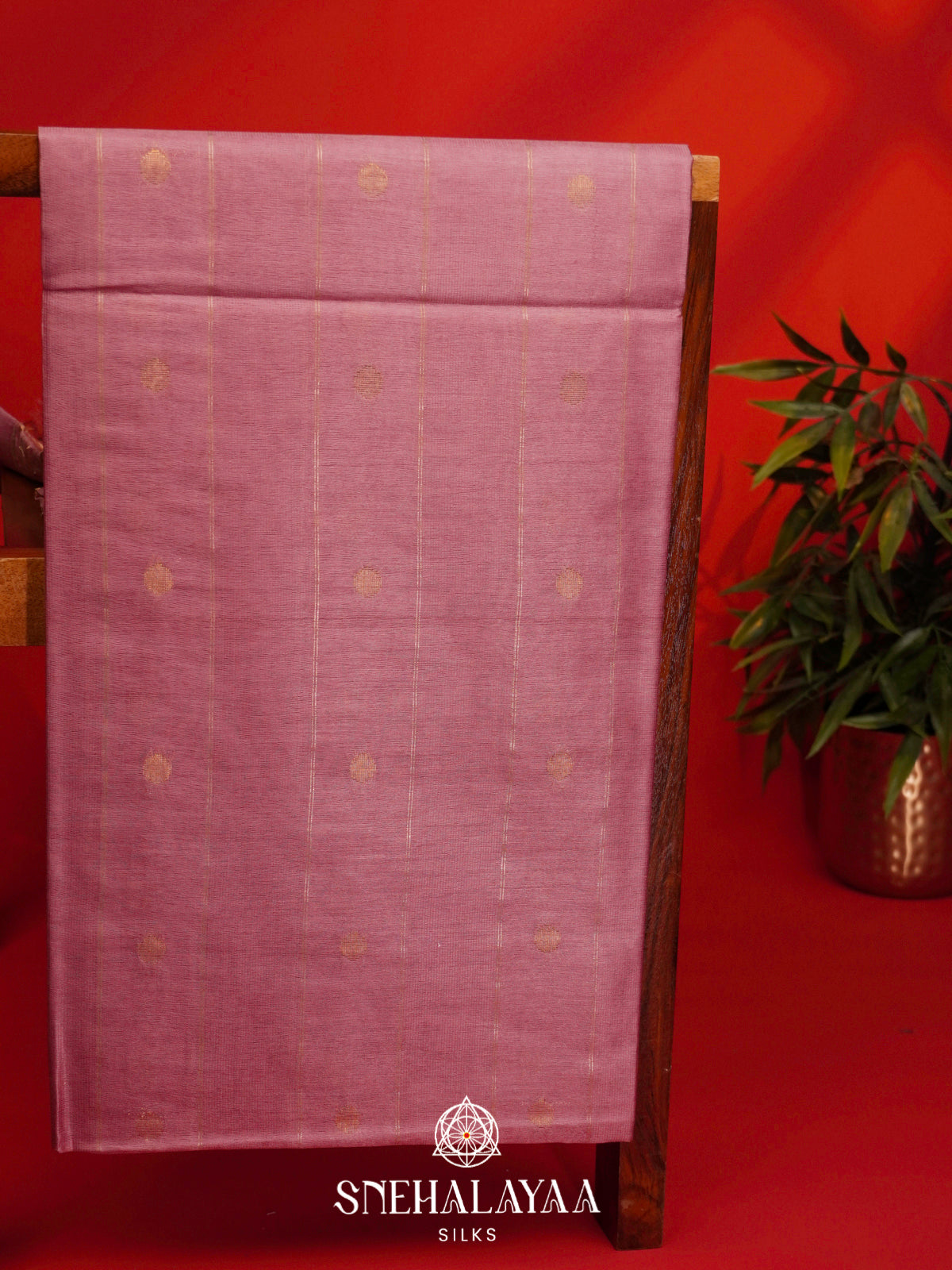 Pink Tussar Silk Saree