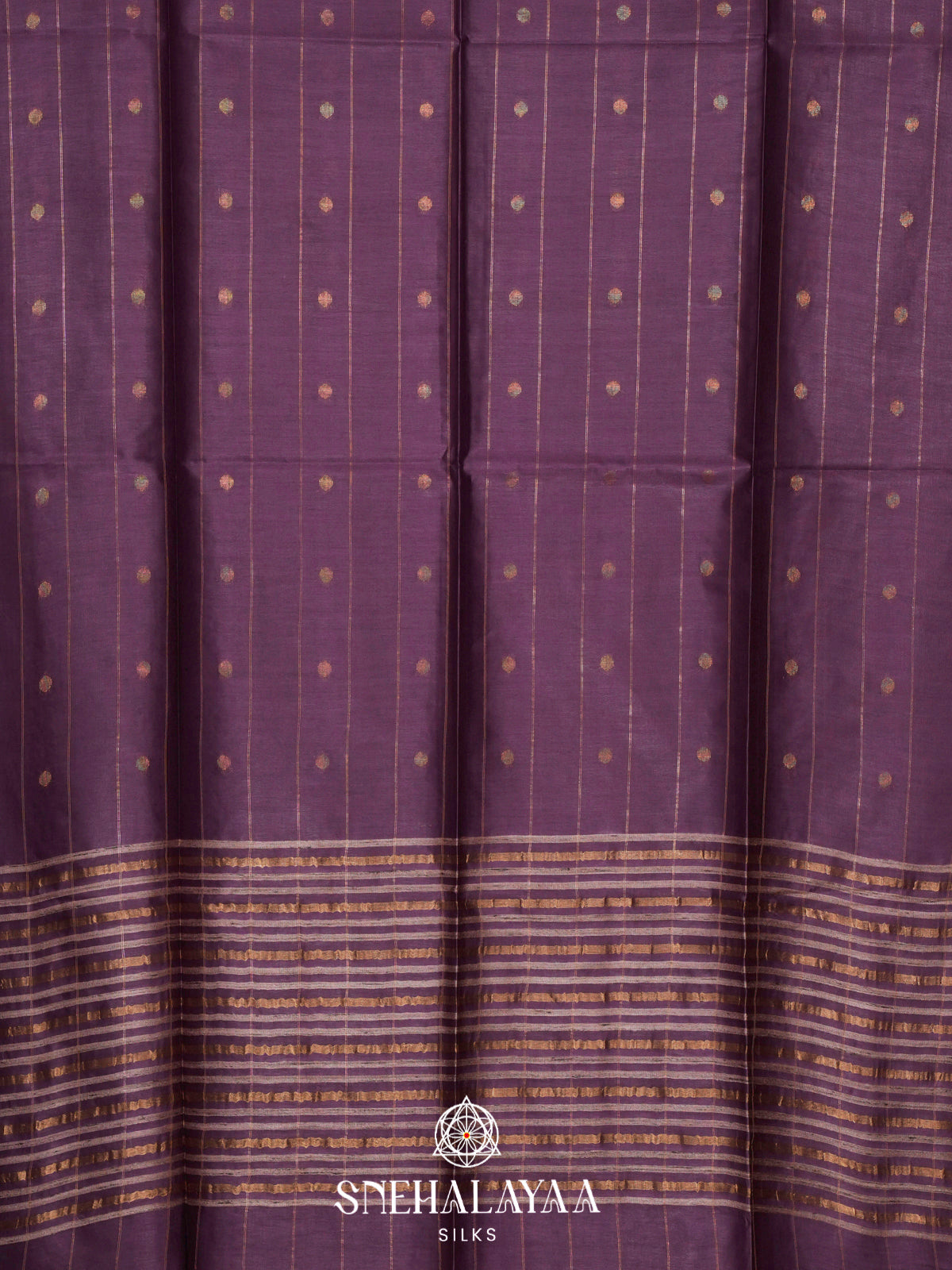 Purple Tussar Silk Saree