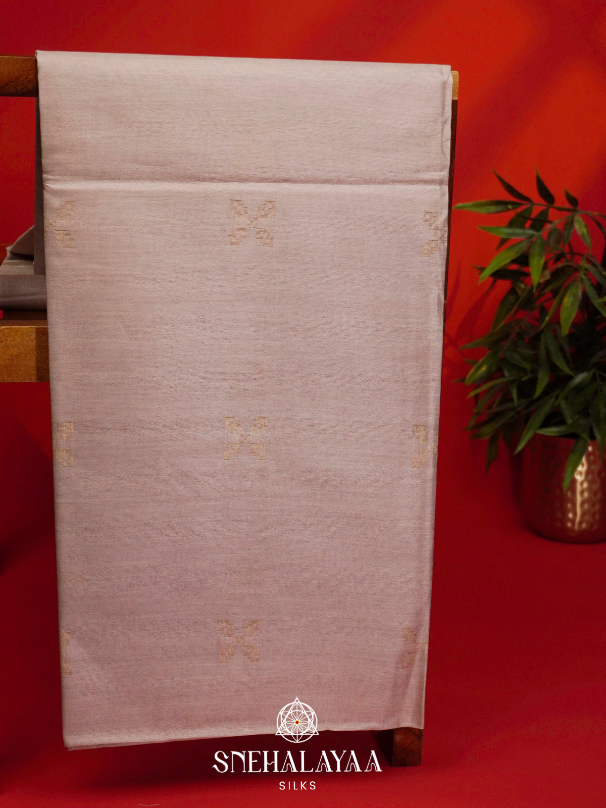 Beige Tussar Silk Saree