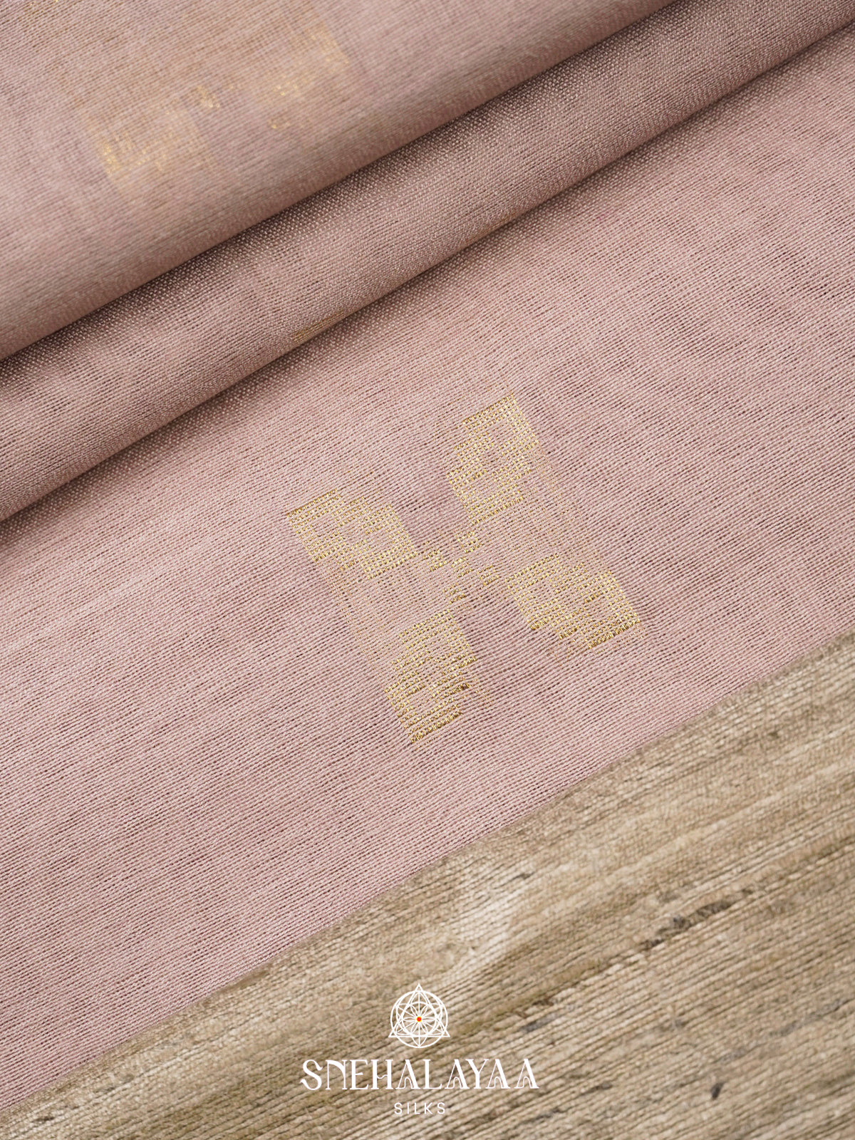 Beige Tussar Silk Saree