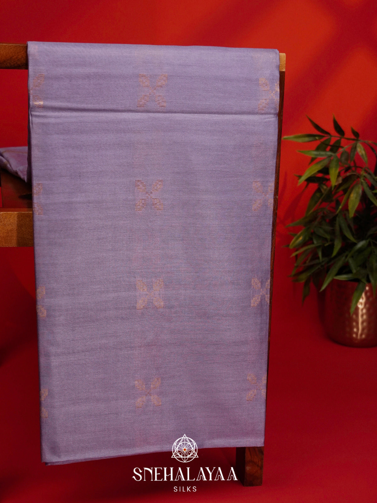 Lavender Tussar Silk Saree