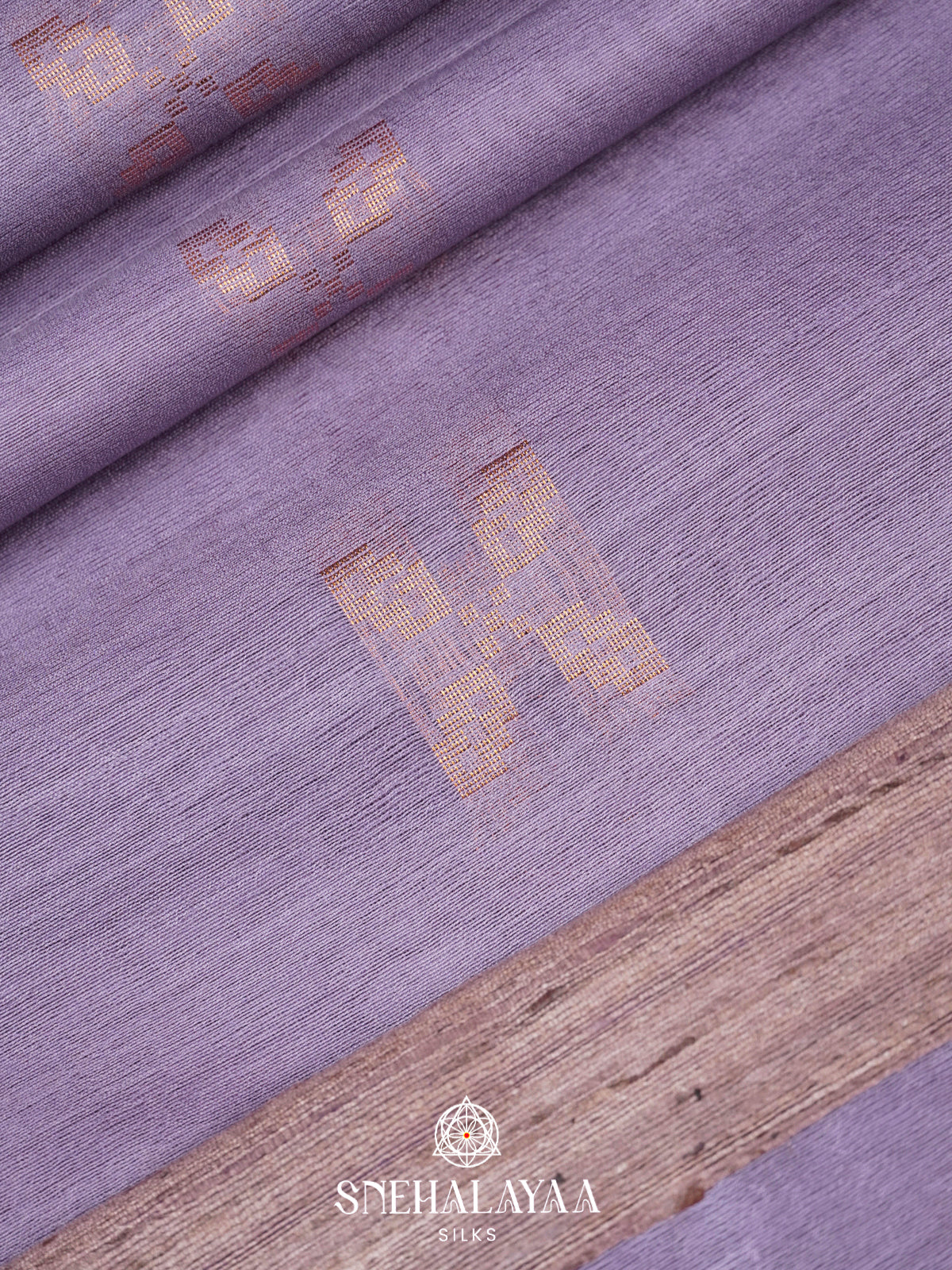 Lavender Tussar Silk Saree